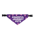Powerful Journey Pets Clip-On Bandana — Purple Paw Print Pet Accessory