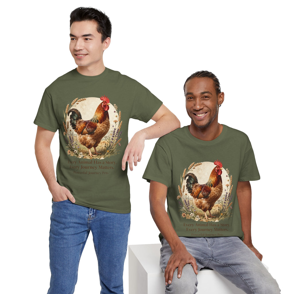 Rooster Illustration Tee - Inspirational Farm Animal T-Shirt