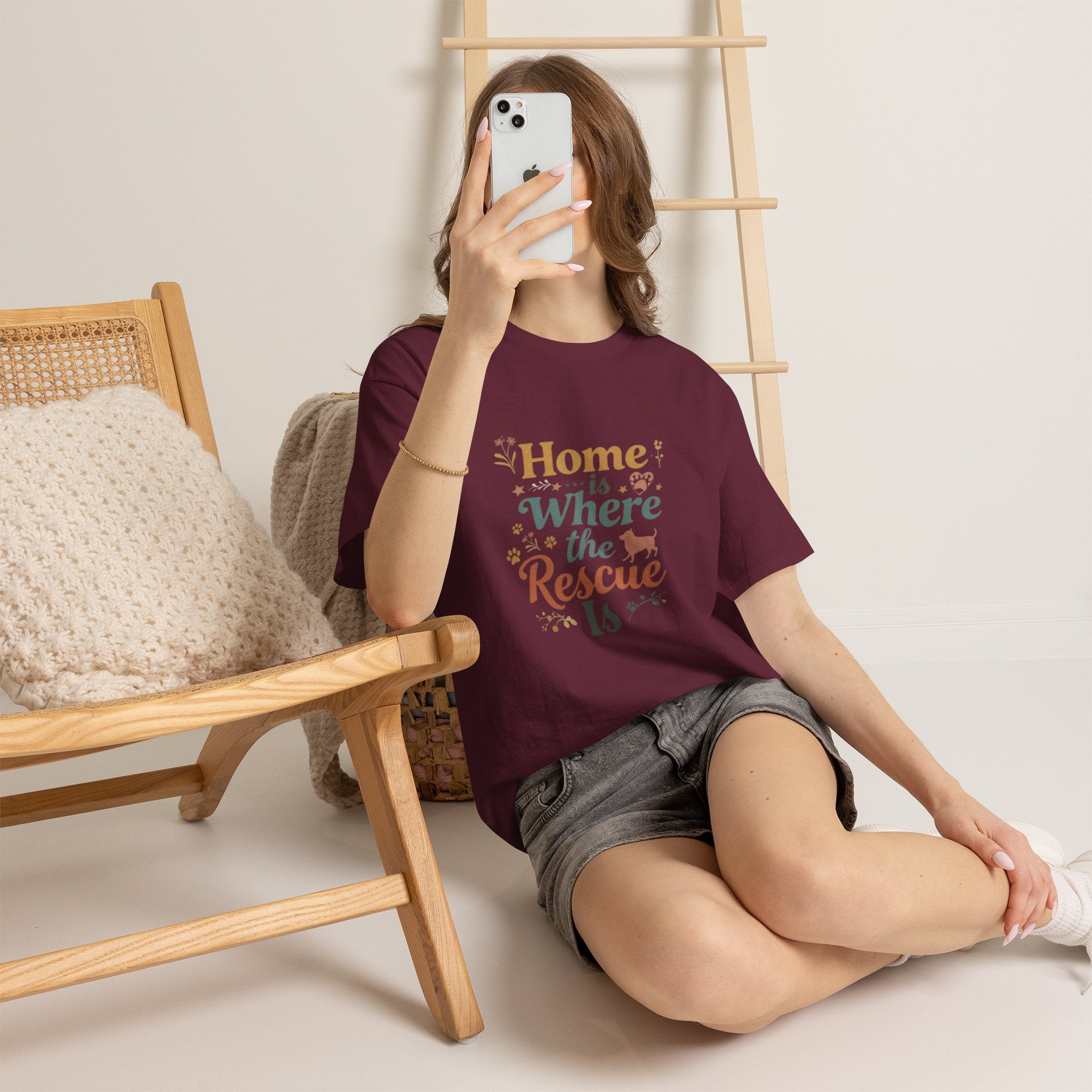 Rescue Pet T-Shirt — "Home Is Where the Rescue Is" Graphic Tee