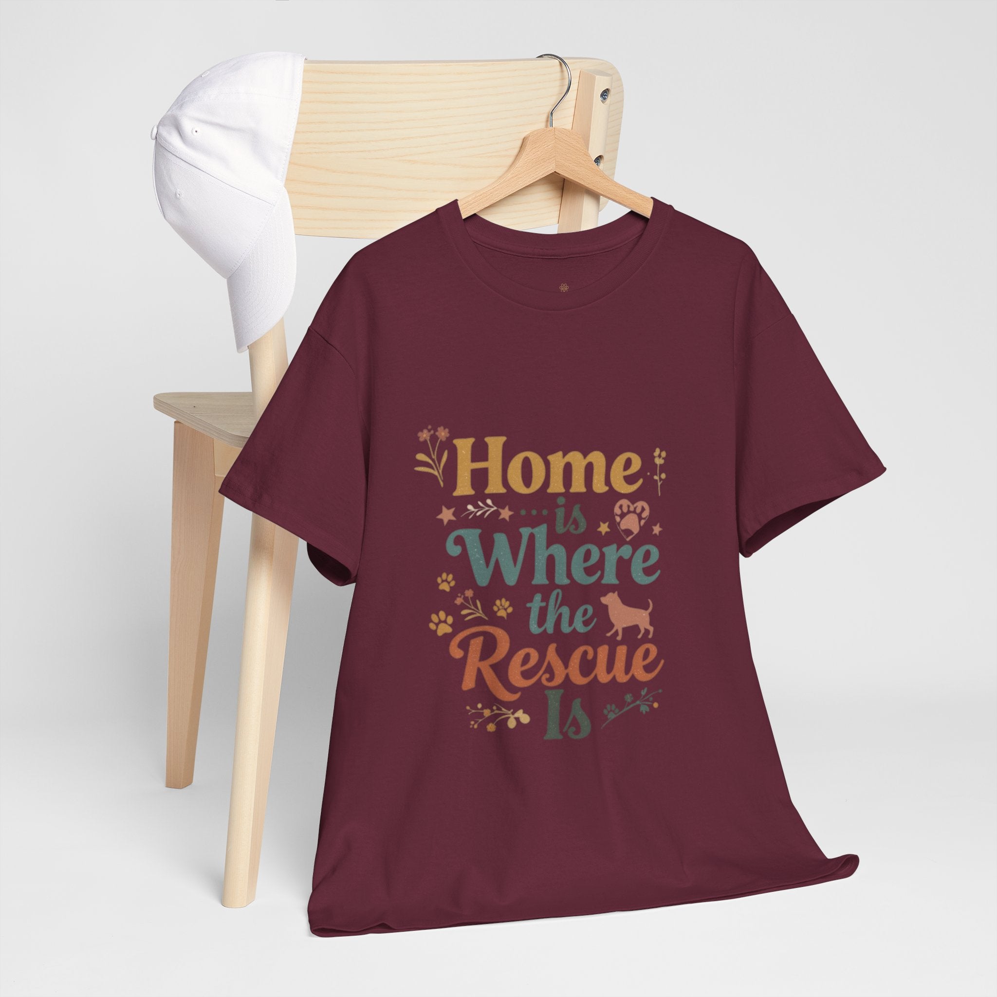 Rescue Pet T-Shirt — "Home Is Where the Rescue Is" Graphic Tee
