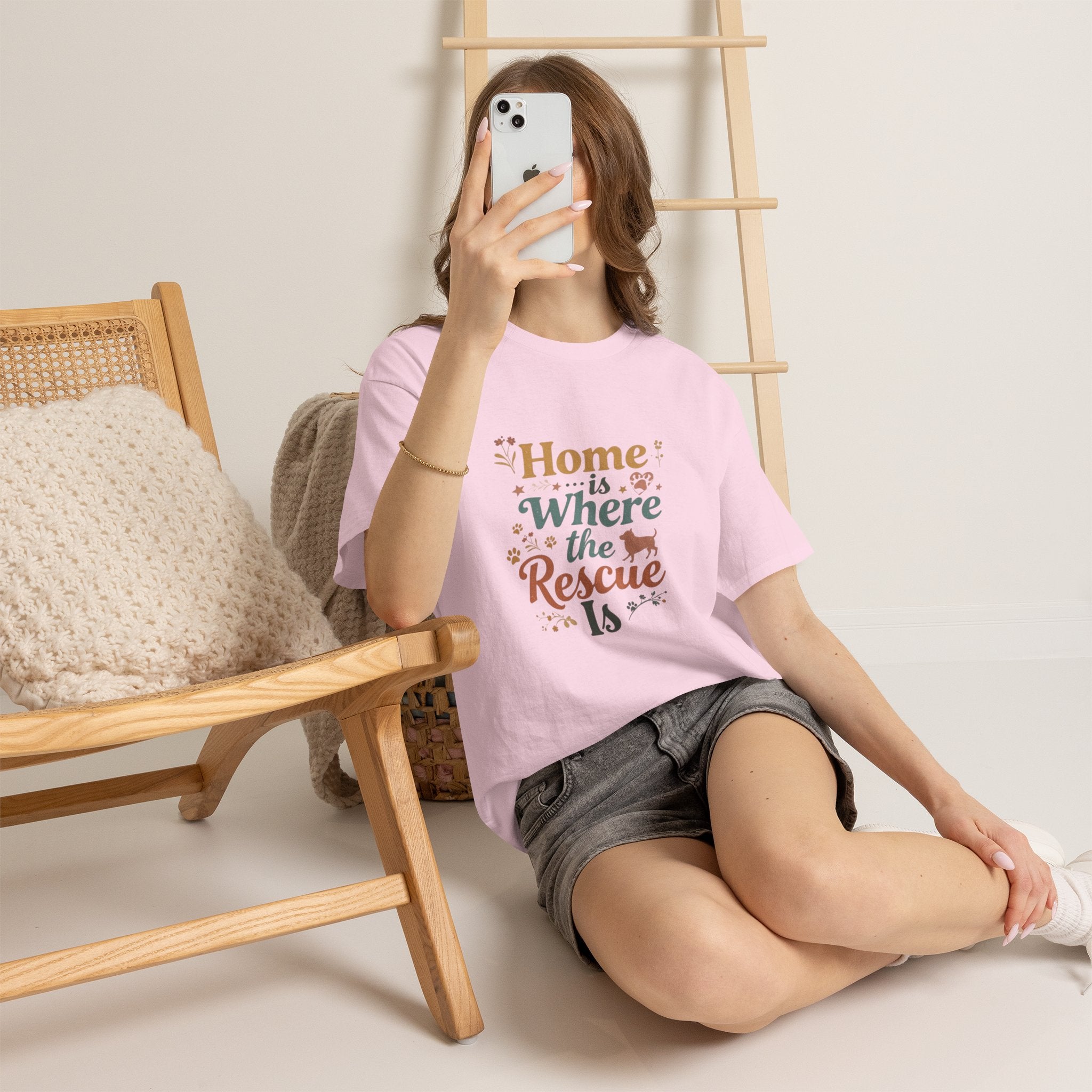 Rescue Pet T-Shirt — "Home Is Where the Rescue Is" Graphic Tee