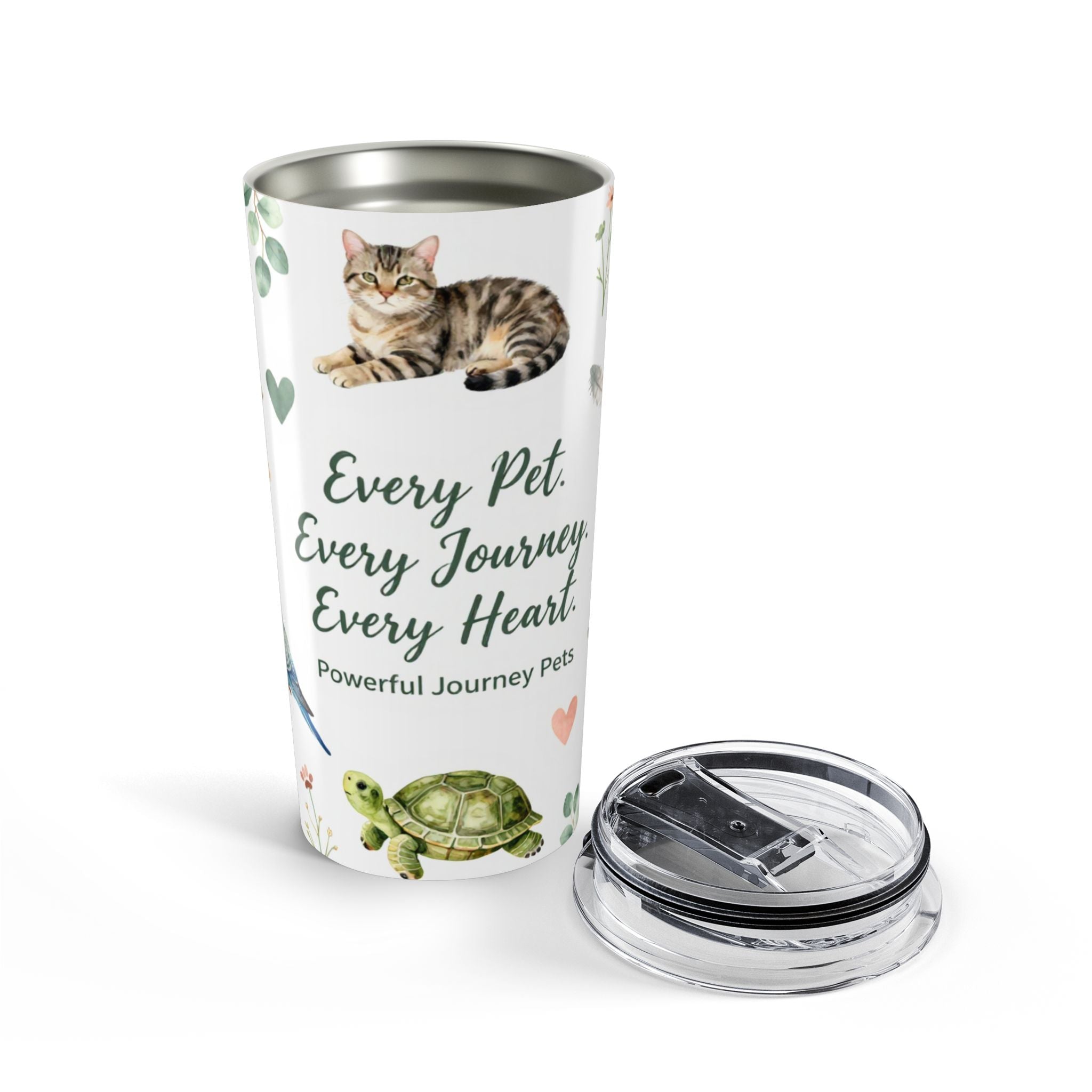 Pet Memorial 20oz Tumbler — "Every Pet, Every Journey, Every Heart" Insulated Travel Cup