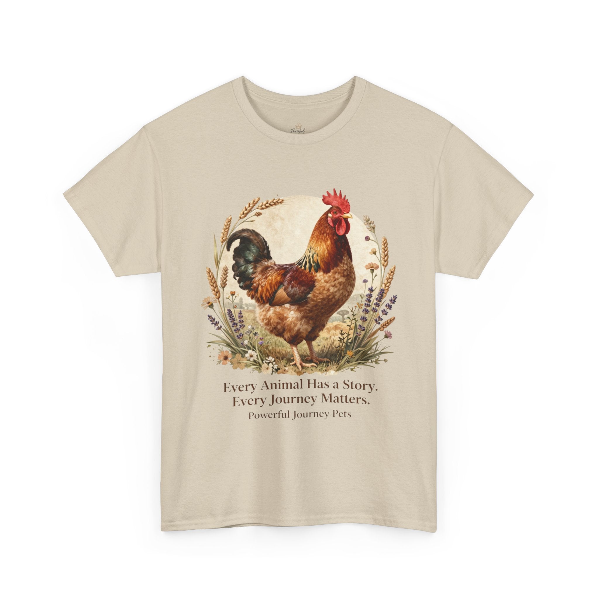 Rooster Illustration Tee - Inspirational Farm Animal T-Shirt