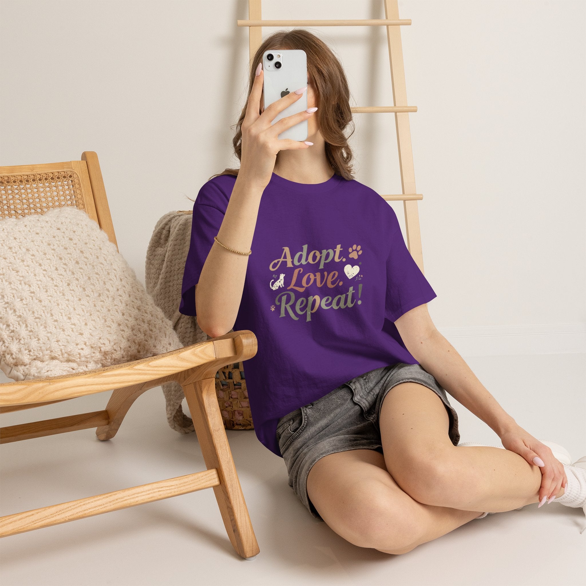 Adopt Love Repeat Rescue Pet Adoption T-Shirt
