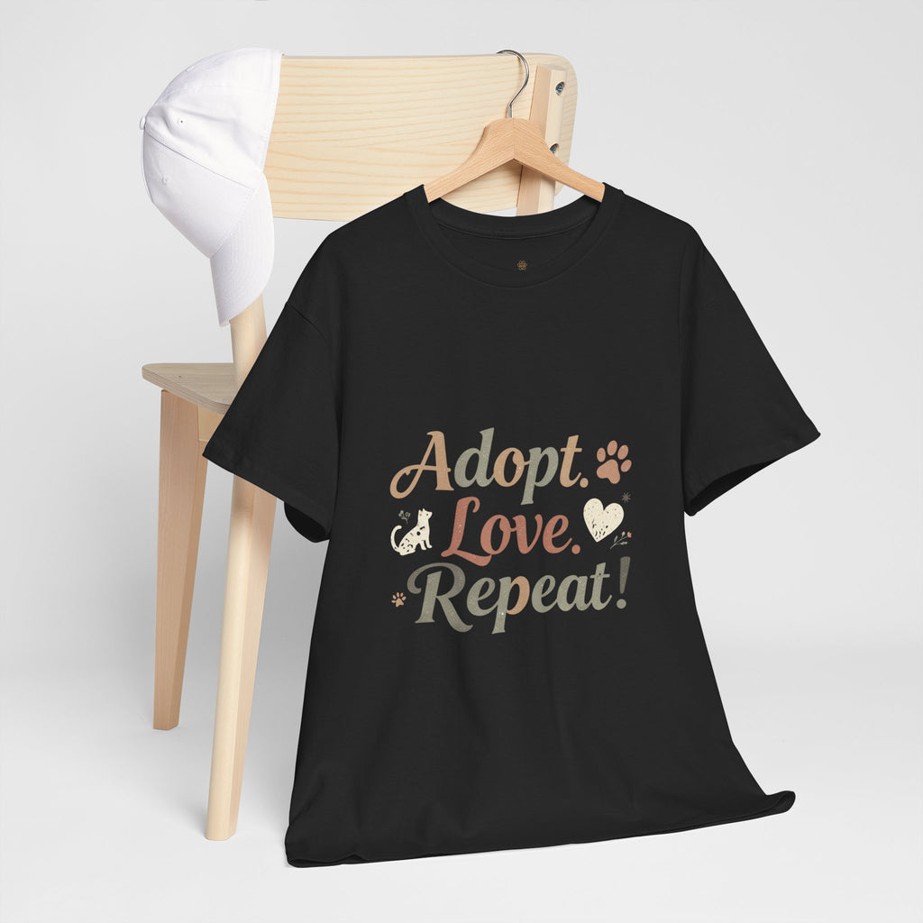 Adopt Love Repeat Rescue Pet Adoption T-Shirt