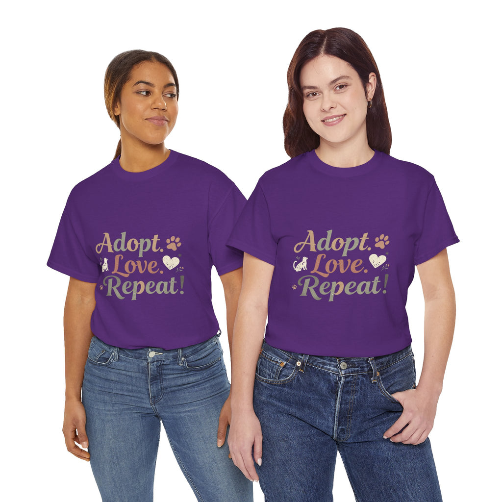Adopt Love Repeat Rescue Pet Adoption T-Shirt
