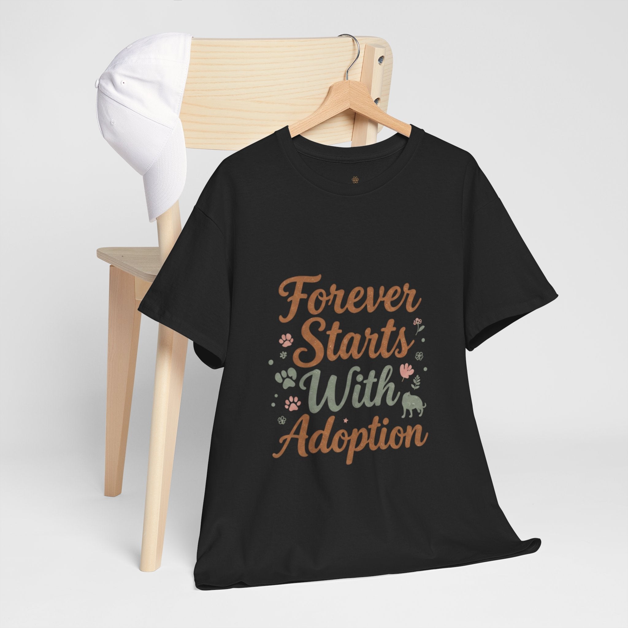 Adoption Love T-Shirt — "Forever Starts With Adoption" Pet Rescue Tee