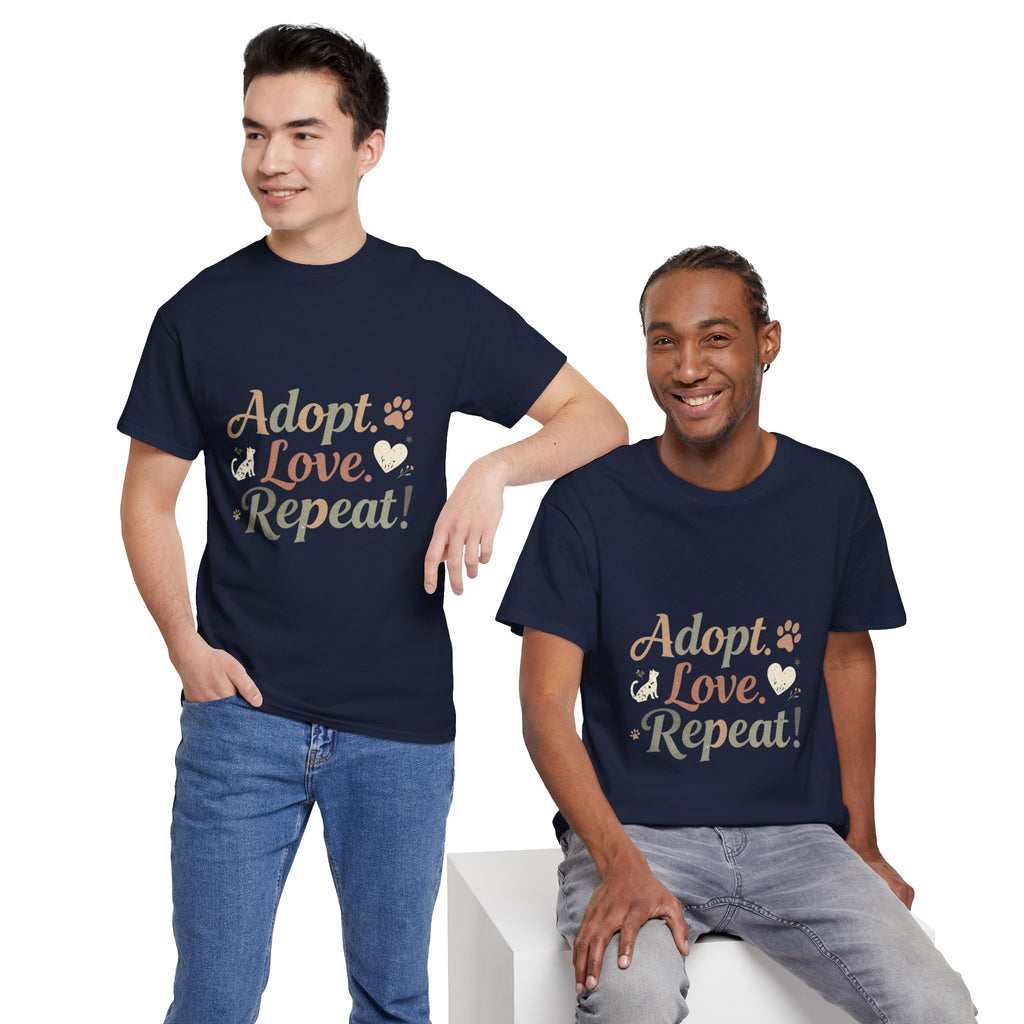 Adopt Love Repeat Rescue Pet Adoption T-Shirt