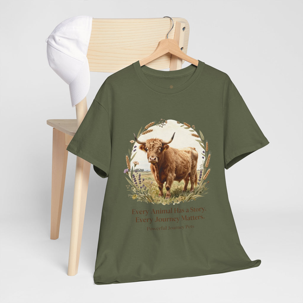 Animal Rescue Tee - Unisex Heavy Cotton Shirt 'Every Animal Has a Story, Every Journey Matters'