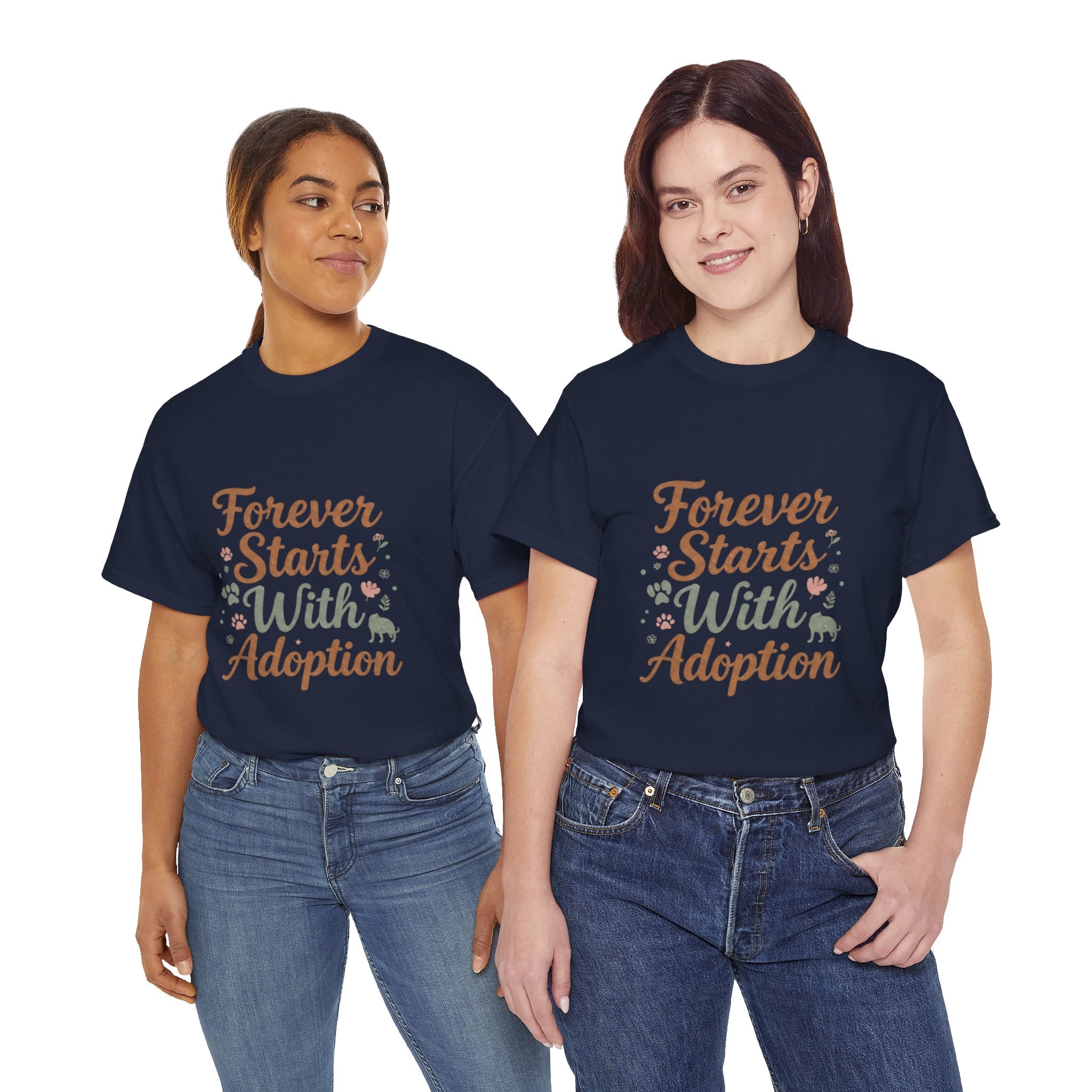 Adoption Love T-Shirt — "Forever Starts With Adoption" Pet Rescue Tee