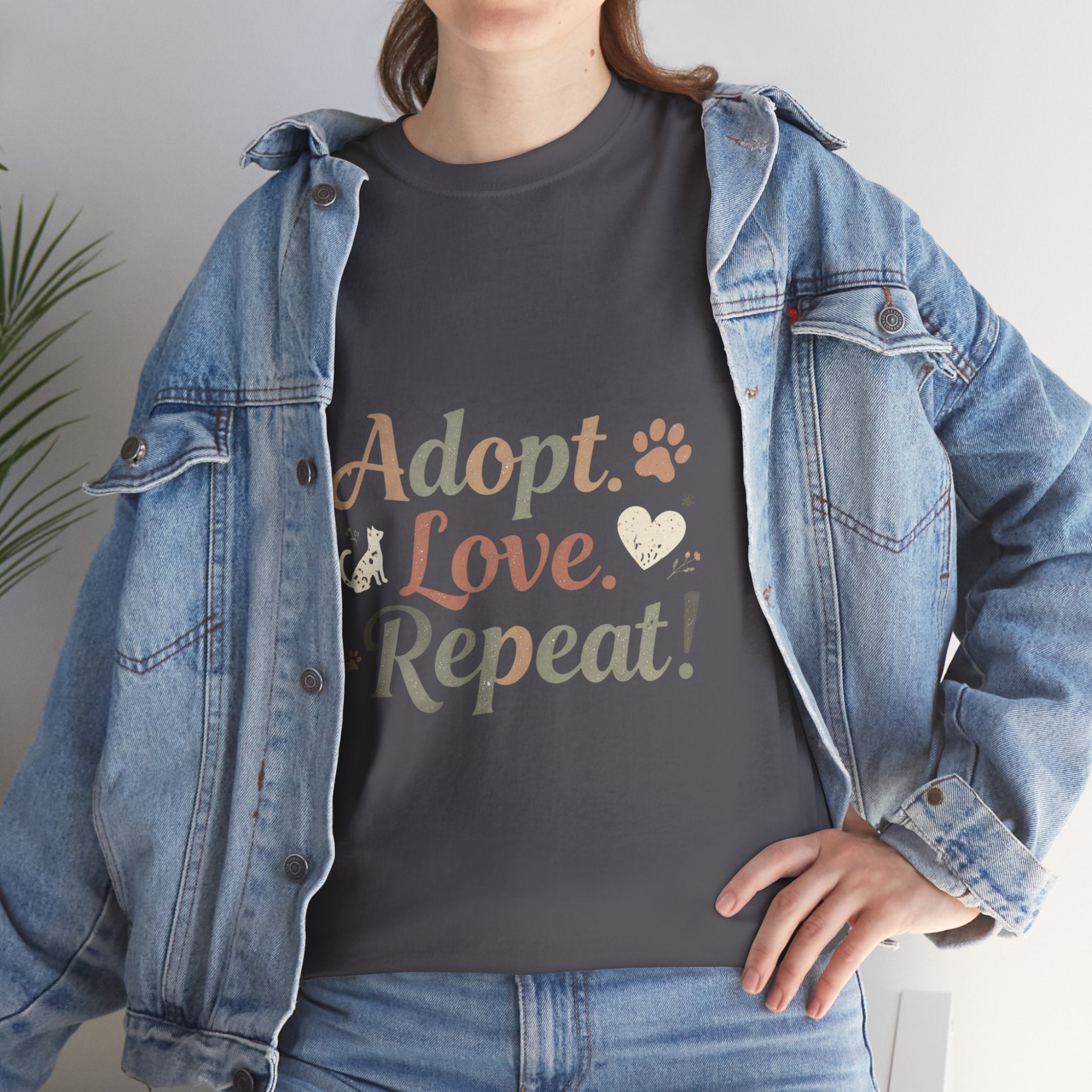 Adopt Love Repeat Rescue Pet Adoption T-Shirt