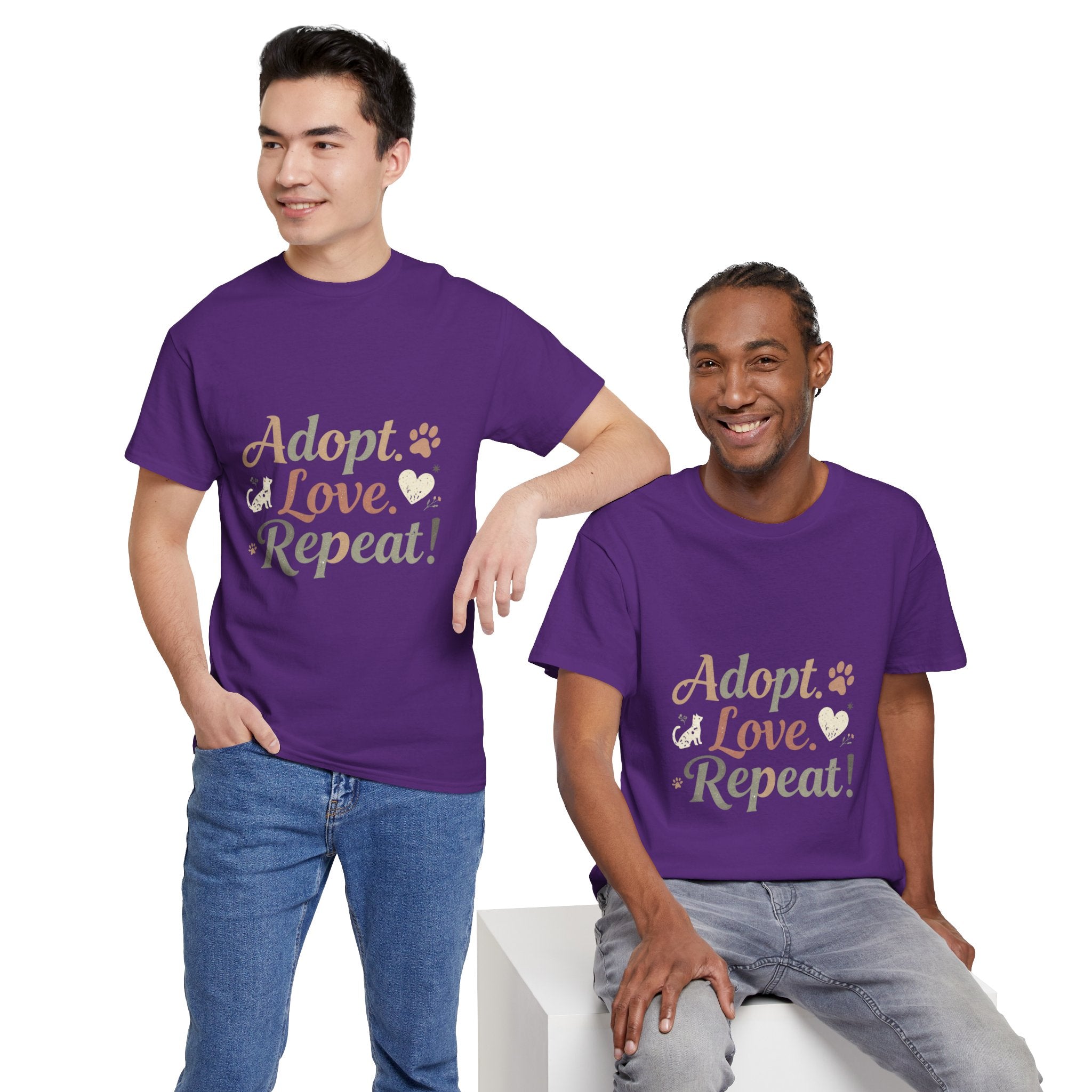 Adopt Love Repeat Rescue Pet Adoption T-Shirt
