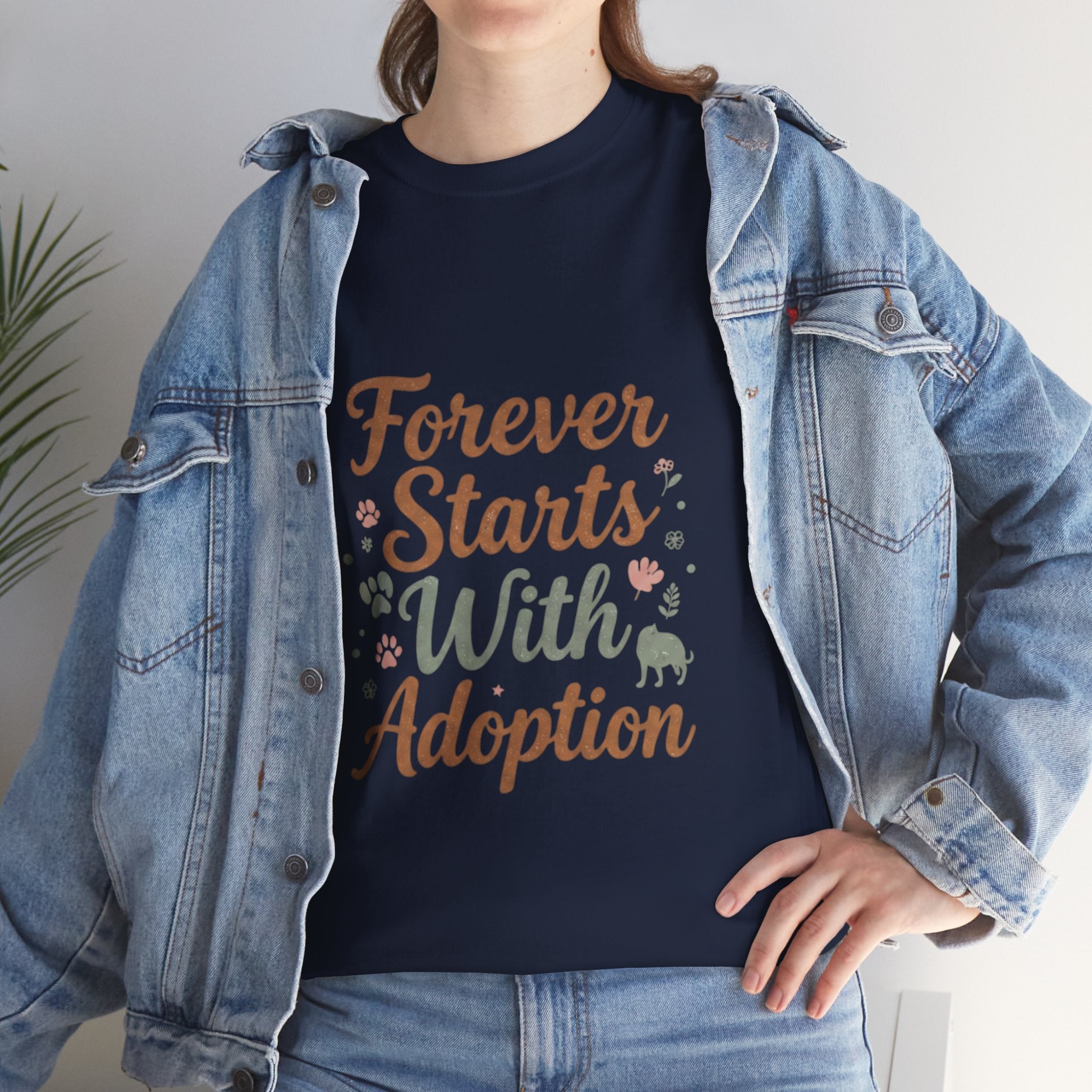 Adoption Love T-Shirt — "Forever Starts With Adoption" Pet Rescue Tee