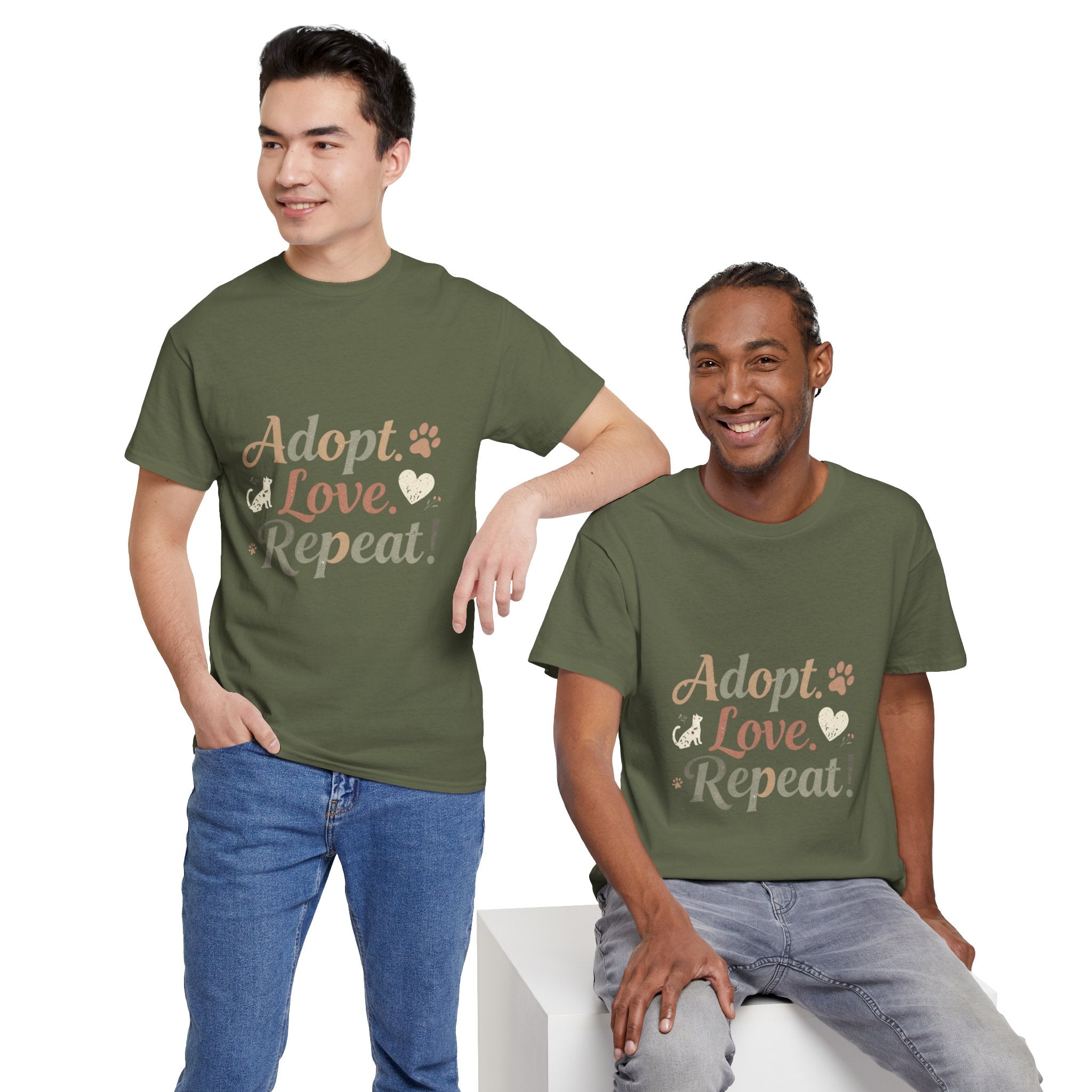Adopt Love Repeat Rescue Pet Adoption T-Shirt