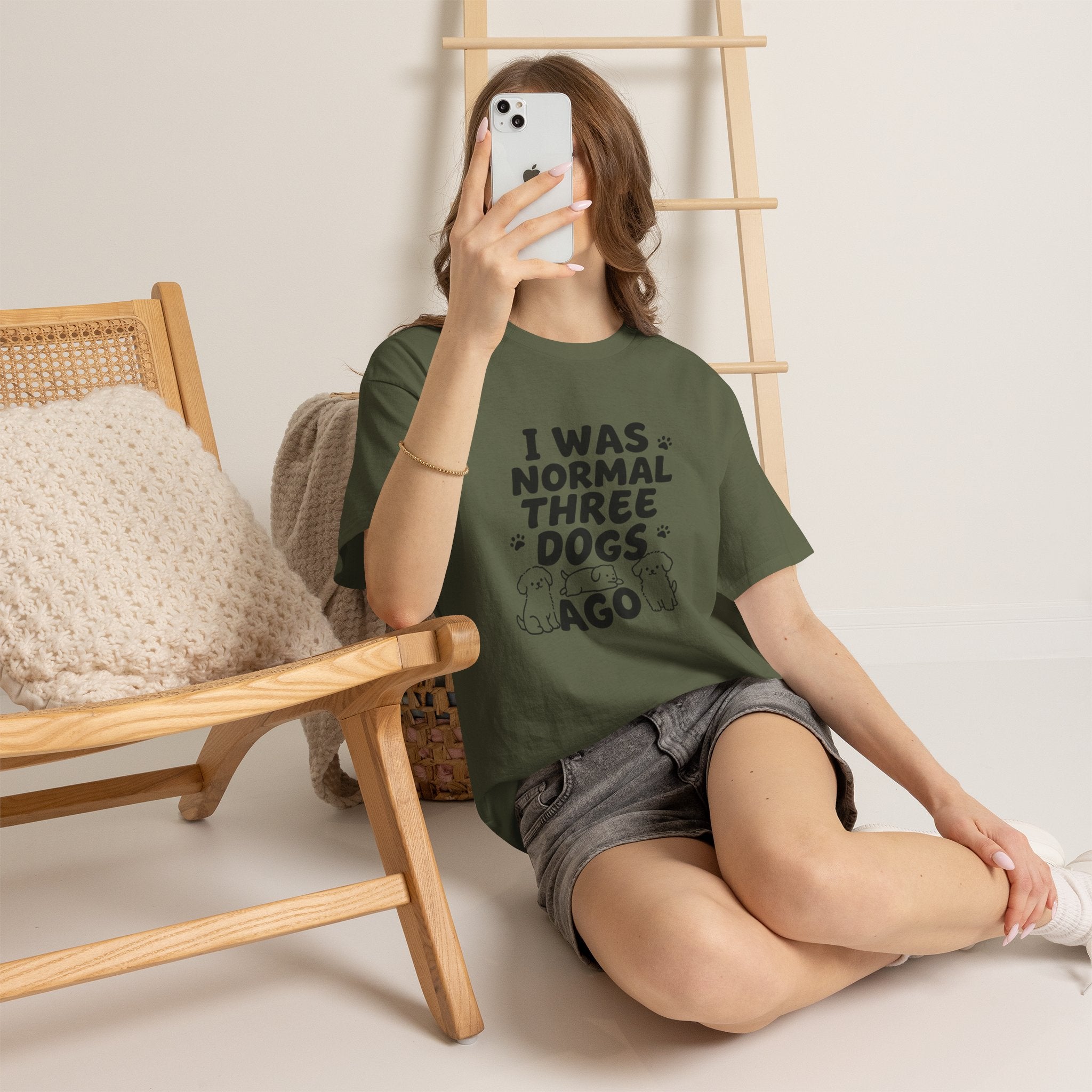 Dog Lover T‑Shirt — "I Was Normal Three Dogs Ago" Funny Pet Mom Tee