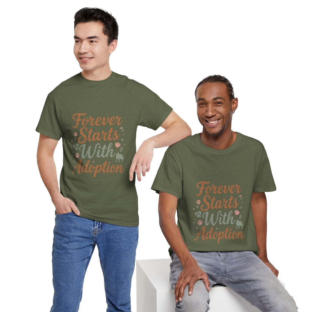 Adoption Love T-Shirt — "Forever Starts With Adoption" Pet Rescue Tee