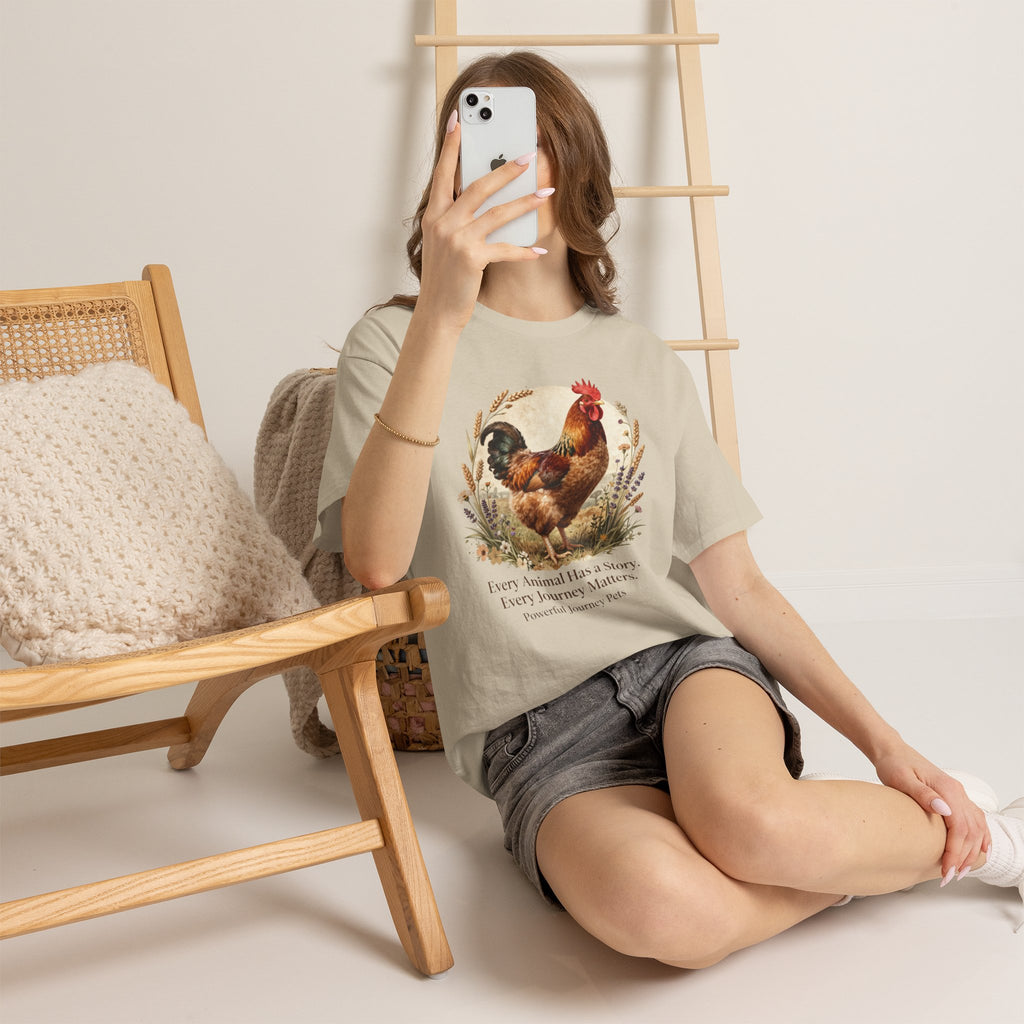 Rooster Illustration Tee - Inspirational Farm Animal T-Shirt