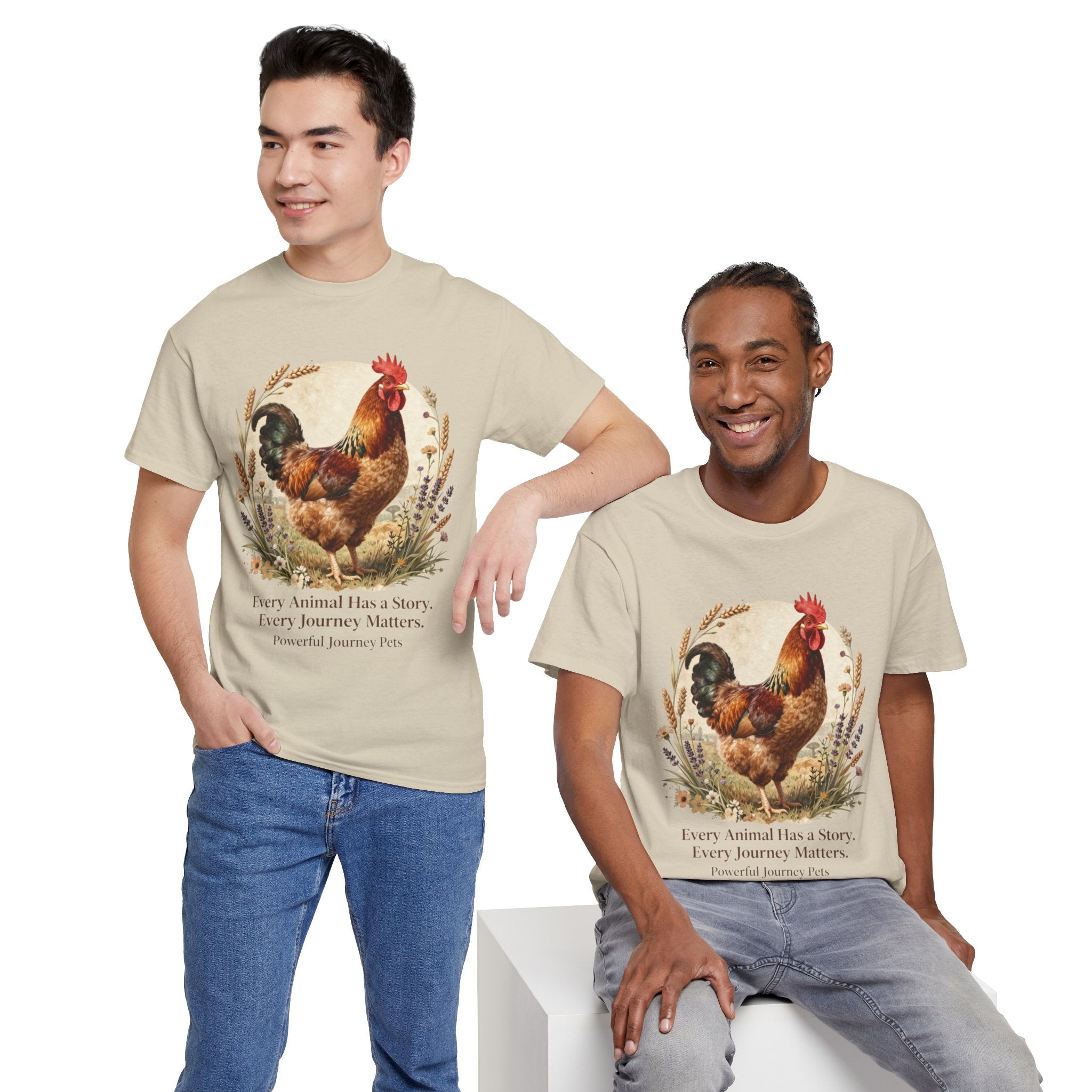 Rooster Illustration Tee - Inspirational Farm Animal T-Shirt