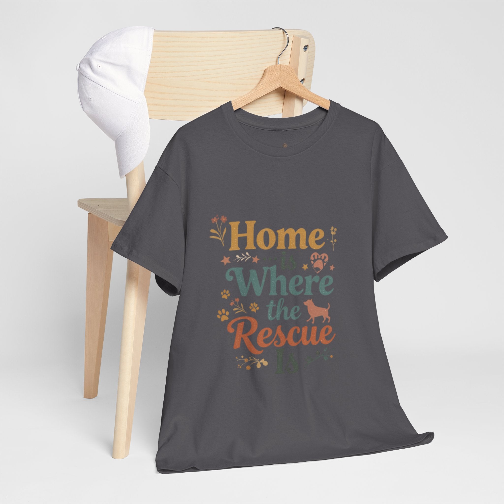 Rescue Pet T-Shirt — "Home Is Where the Rescue Is" Graphic Tee