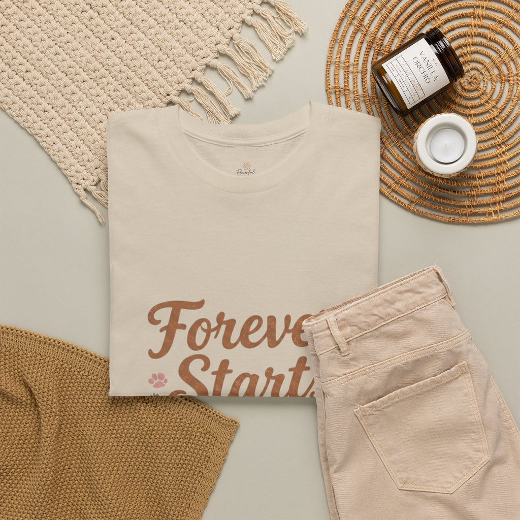 Adoption Love T-Shirt — "Forever Starts With Adoption" Pet Rescue Tee