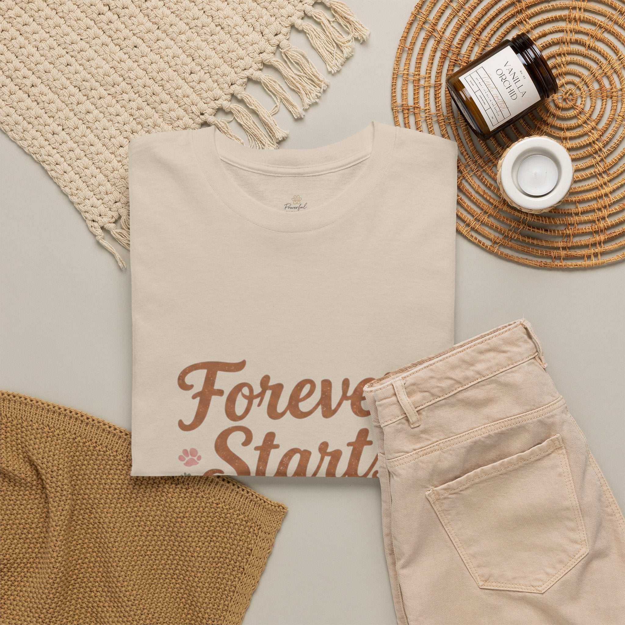 Adoption Love T-Shirt — "Forever Starts With Adoption" Pet Rescue Tee