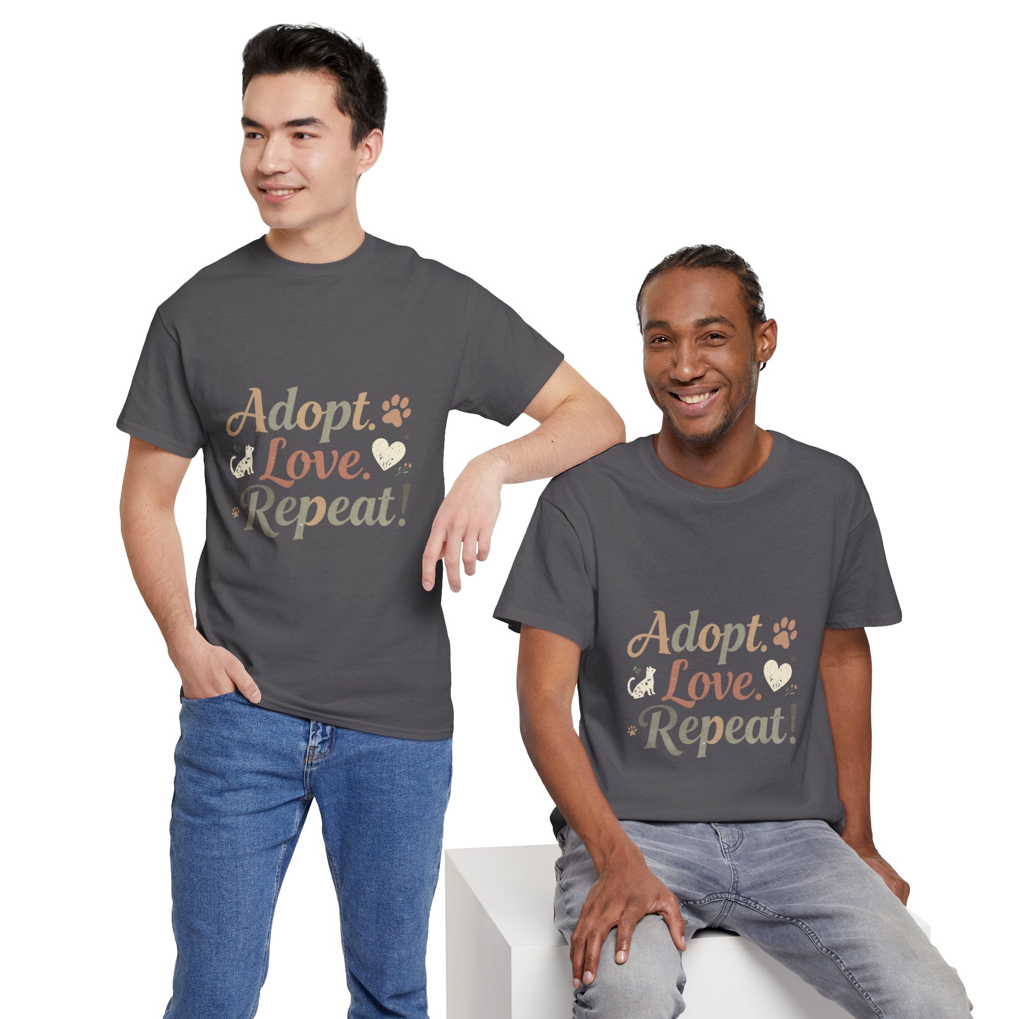 Adopt Love Repeat Rescue Pet Adoption T-Shirt