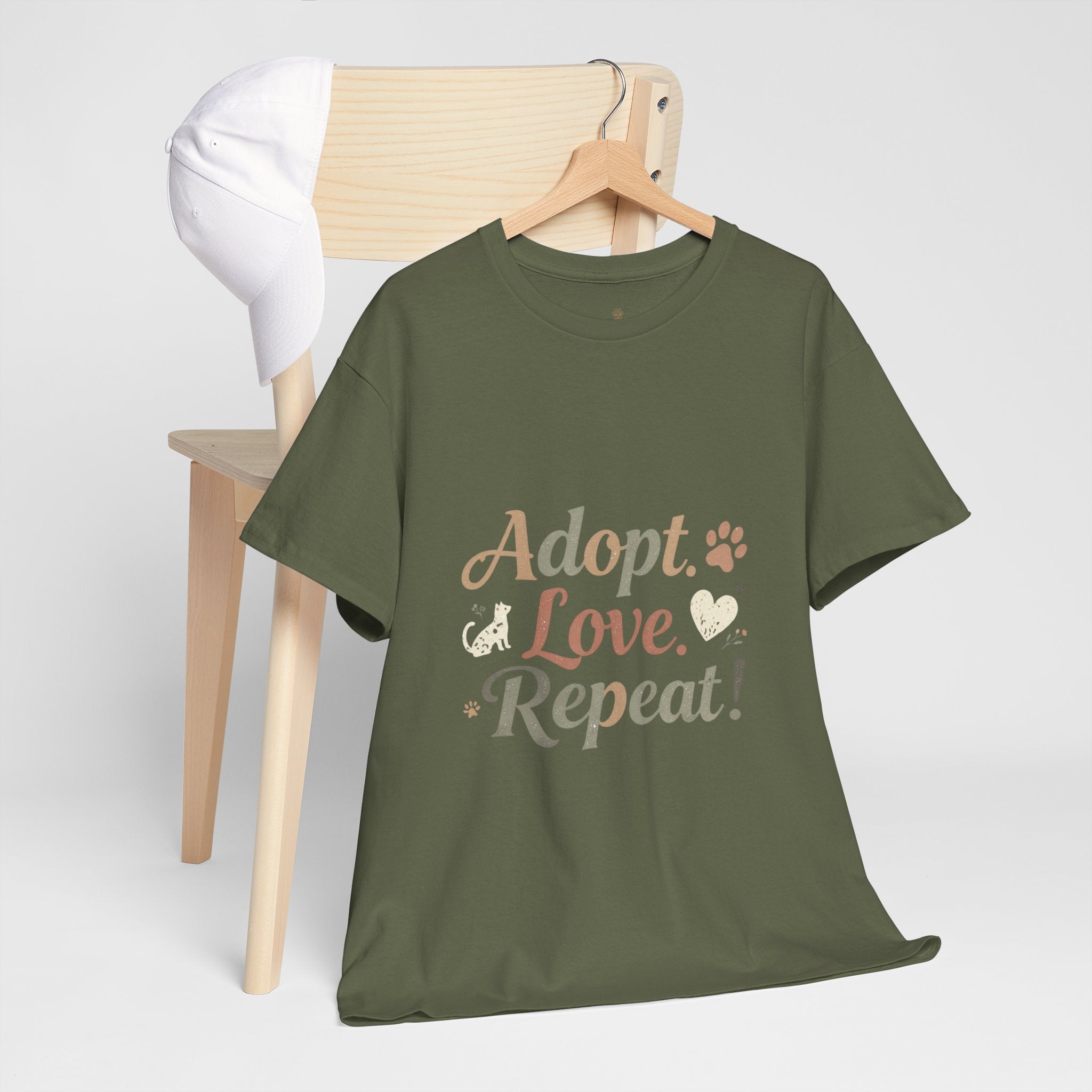 Adopt Love Repeat Rescue Pet Adoption T-Shirt