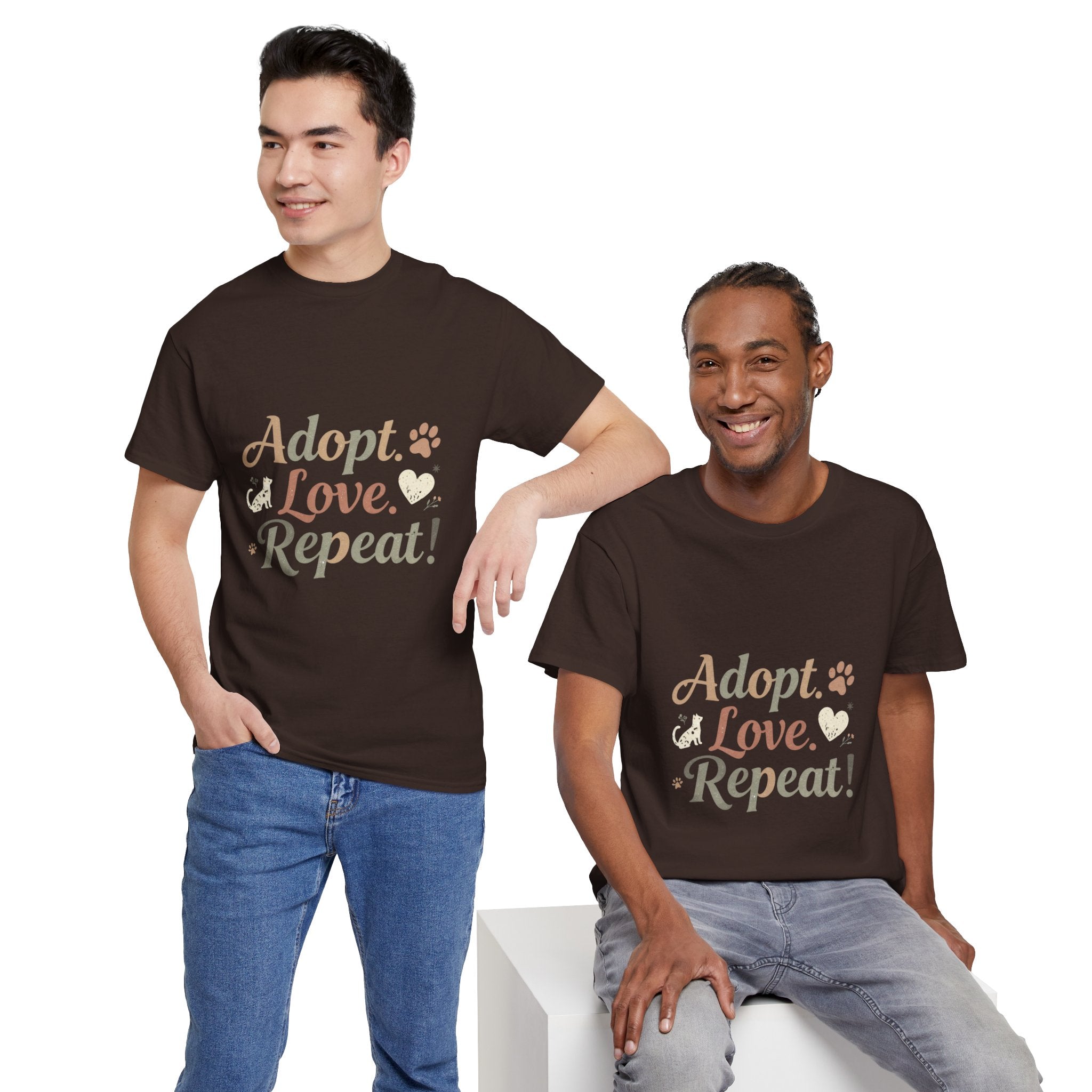 Adopt Love Repeat Rescue Pet Adoption T-Shirt