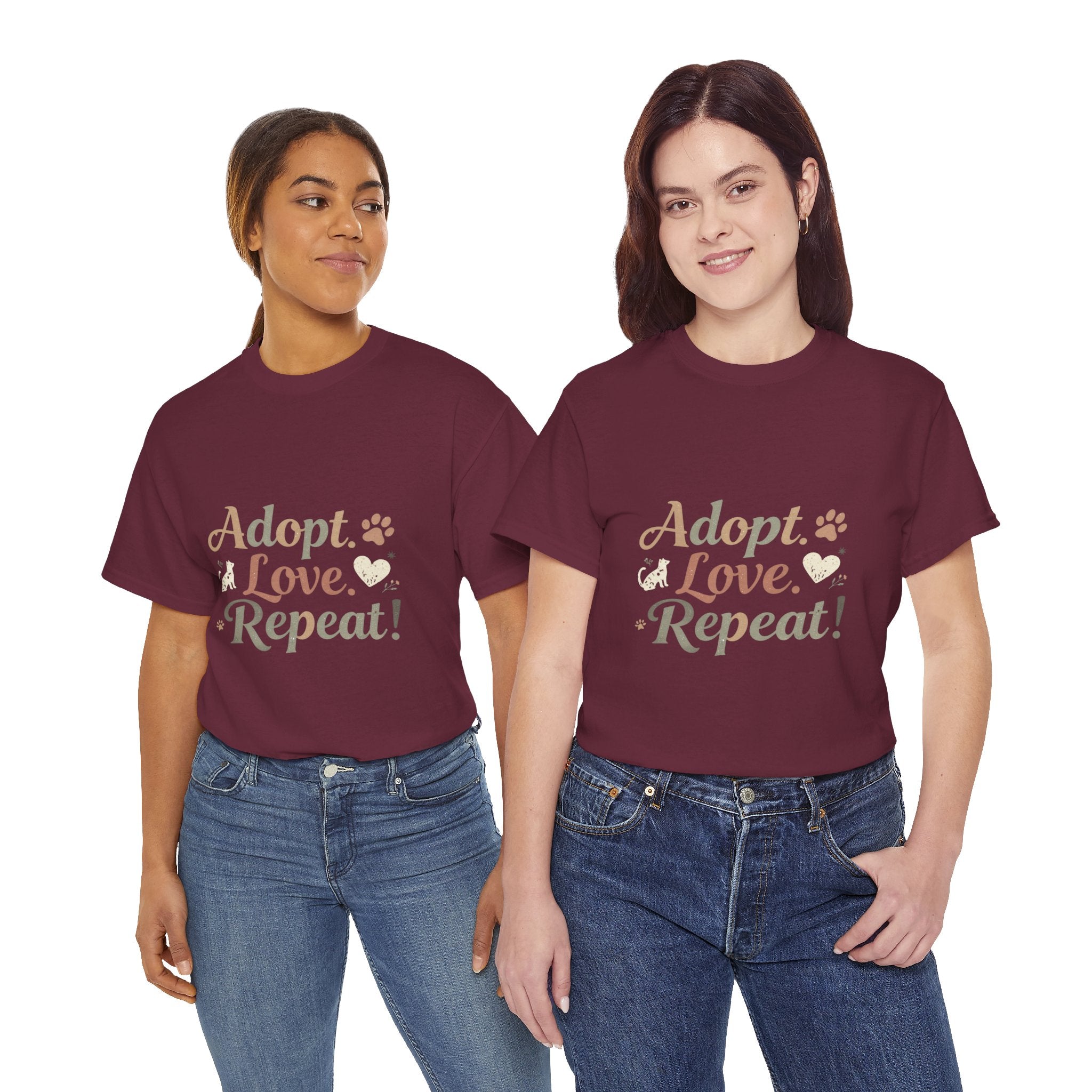 Adopt Love Repeat Rescue Pet Adoption T-Shirt