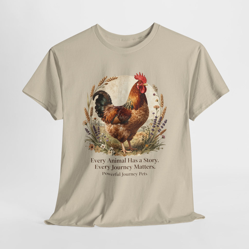Rooster Illustration Tee - Inspirational Farm Animal T-Shirt