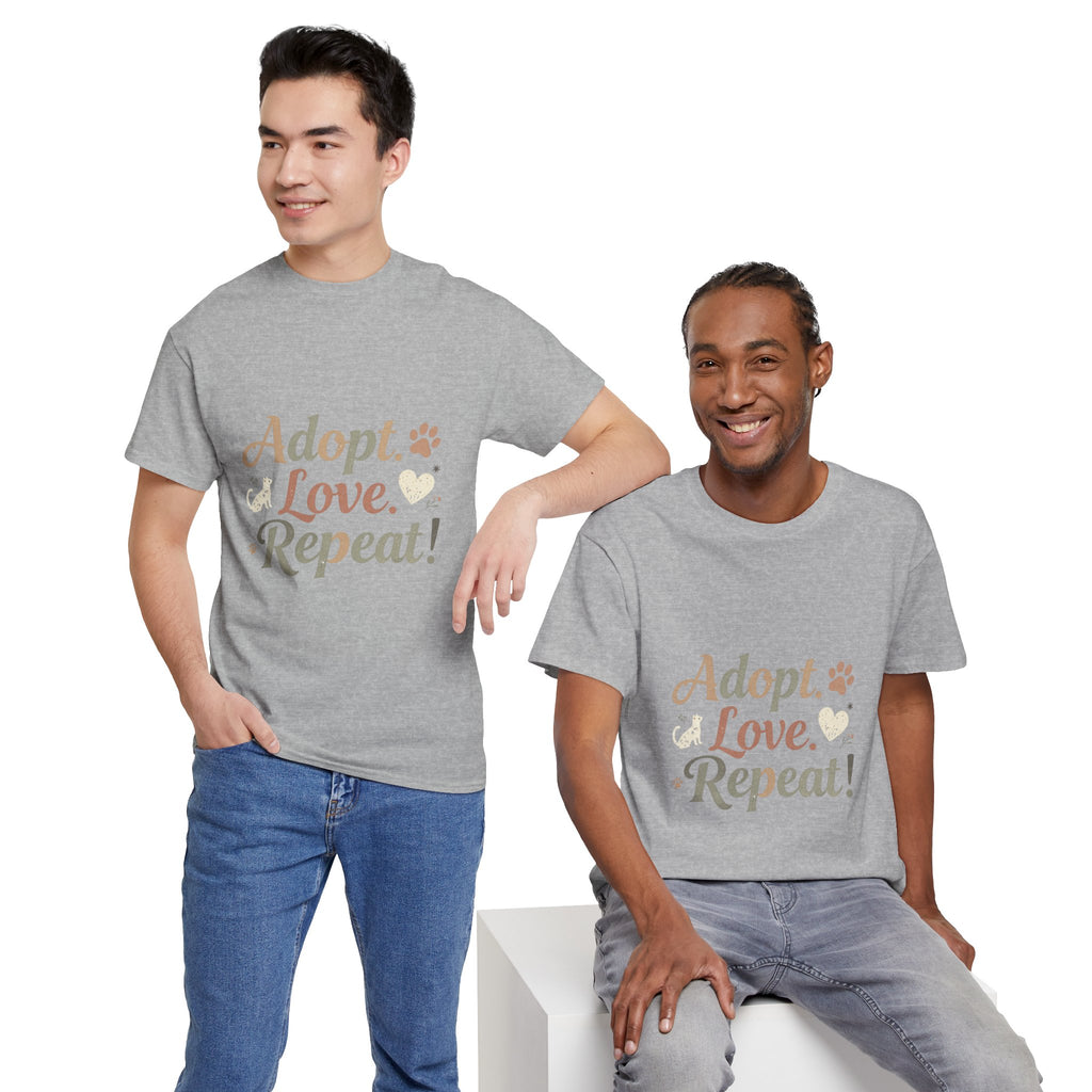 Adopt Love Repeat Rescue Pet Adoption T-Shirt
