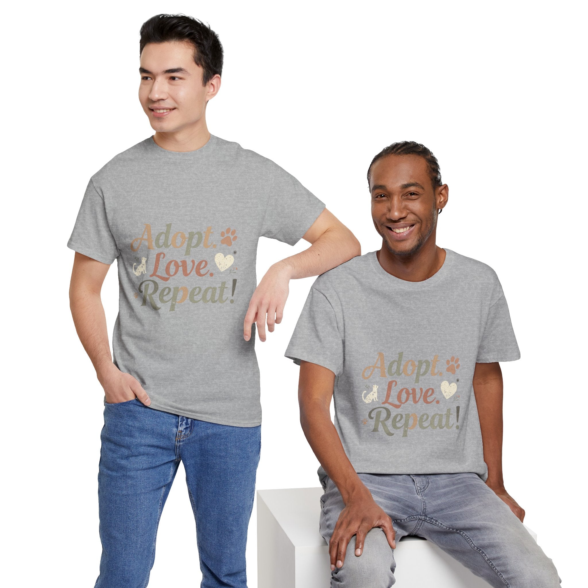 Adopt Love Repeat Rescue Pet Adoption T-Shirt