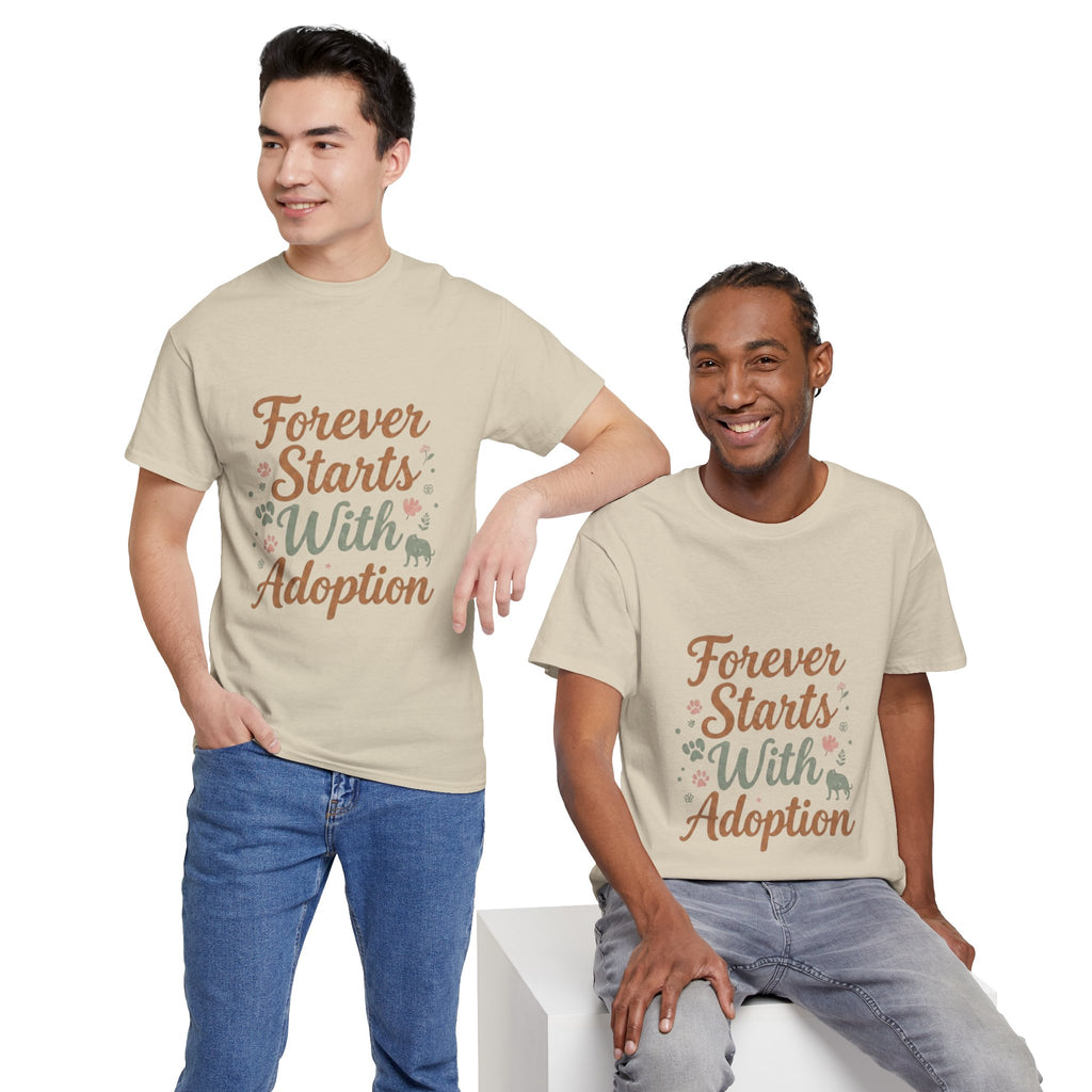 Adoption Love T-Shirt — "Forever Starts With Adoption" Pet Rescue Tee