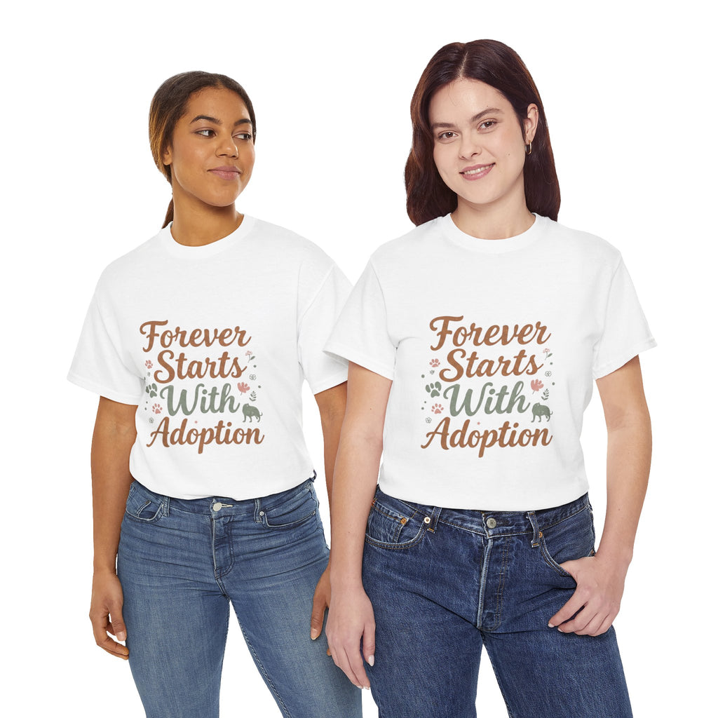 Adoption Love T-Shirt — "Forever Starts With Adoption" Pet Rescue Tee