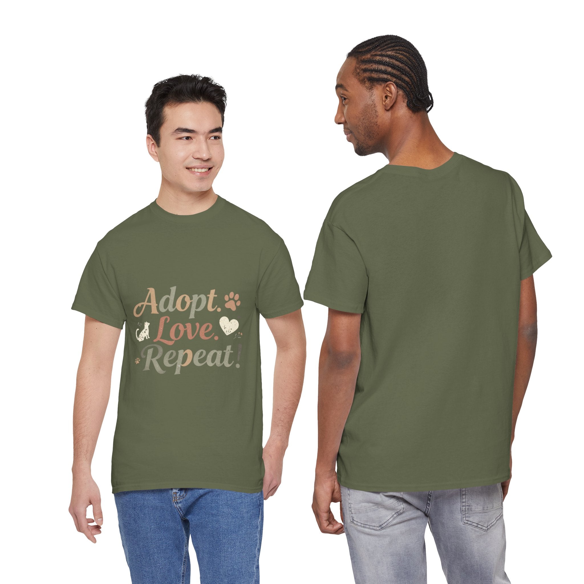 Adopt Love Repeat Rescue Pet Adoption T-Shirt