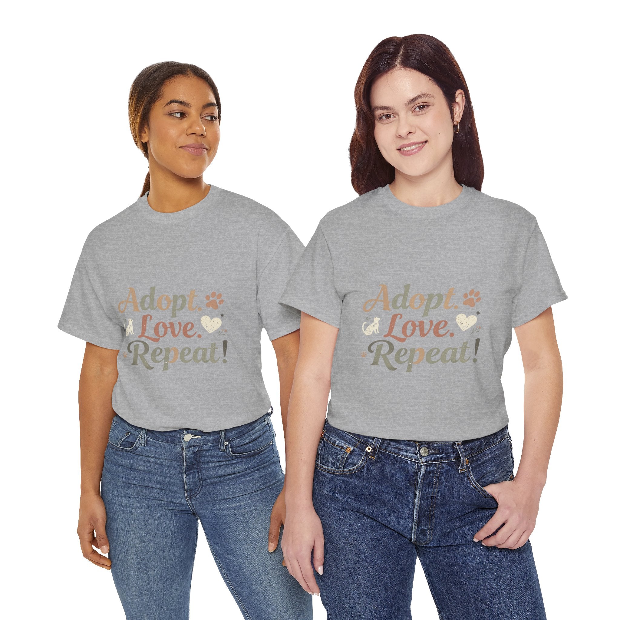 Adopt Love Repeat Rescue Pet Adoption T-Shirt