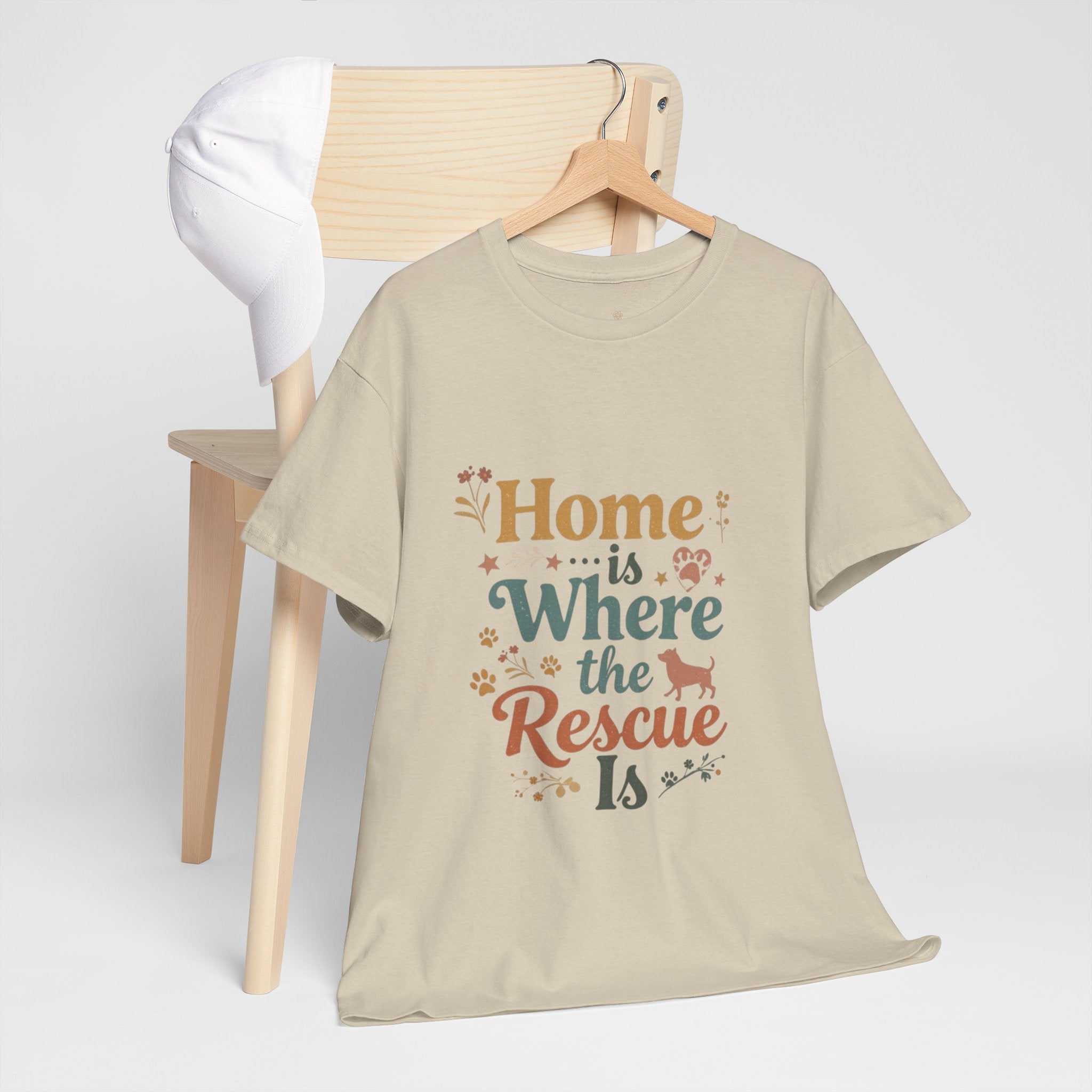 Rescue Pet T-Shirt — "Home Is Where the Rescue Is" Graphic Tee