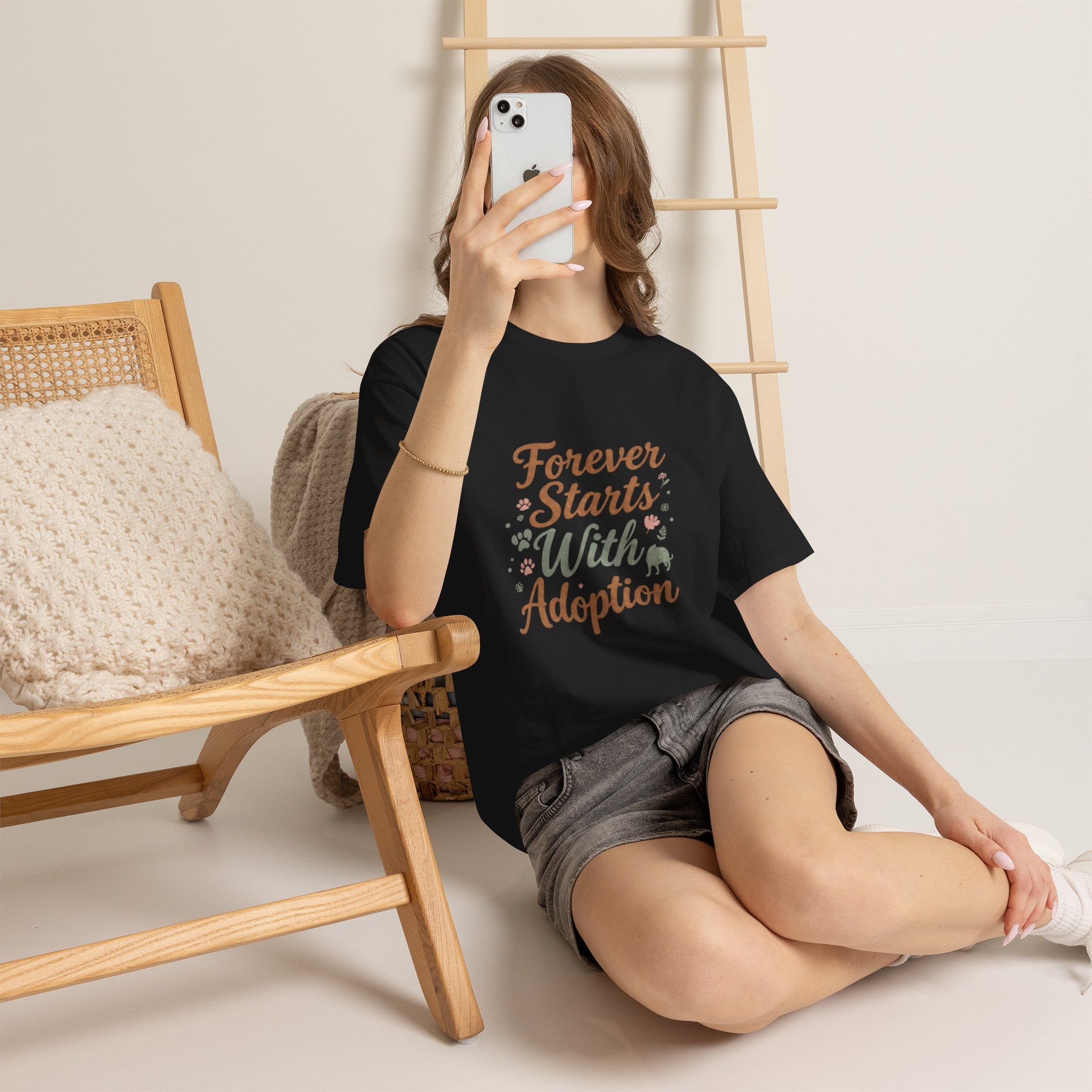 Adoption Love T-Shirt — "Forever Starts With Adoption" Pet Rescue Tee
