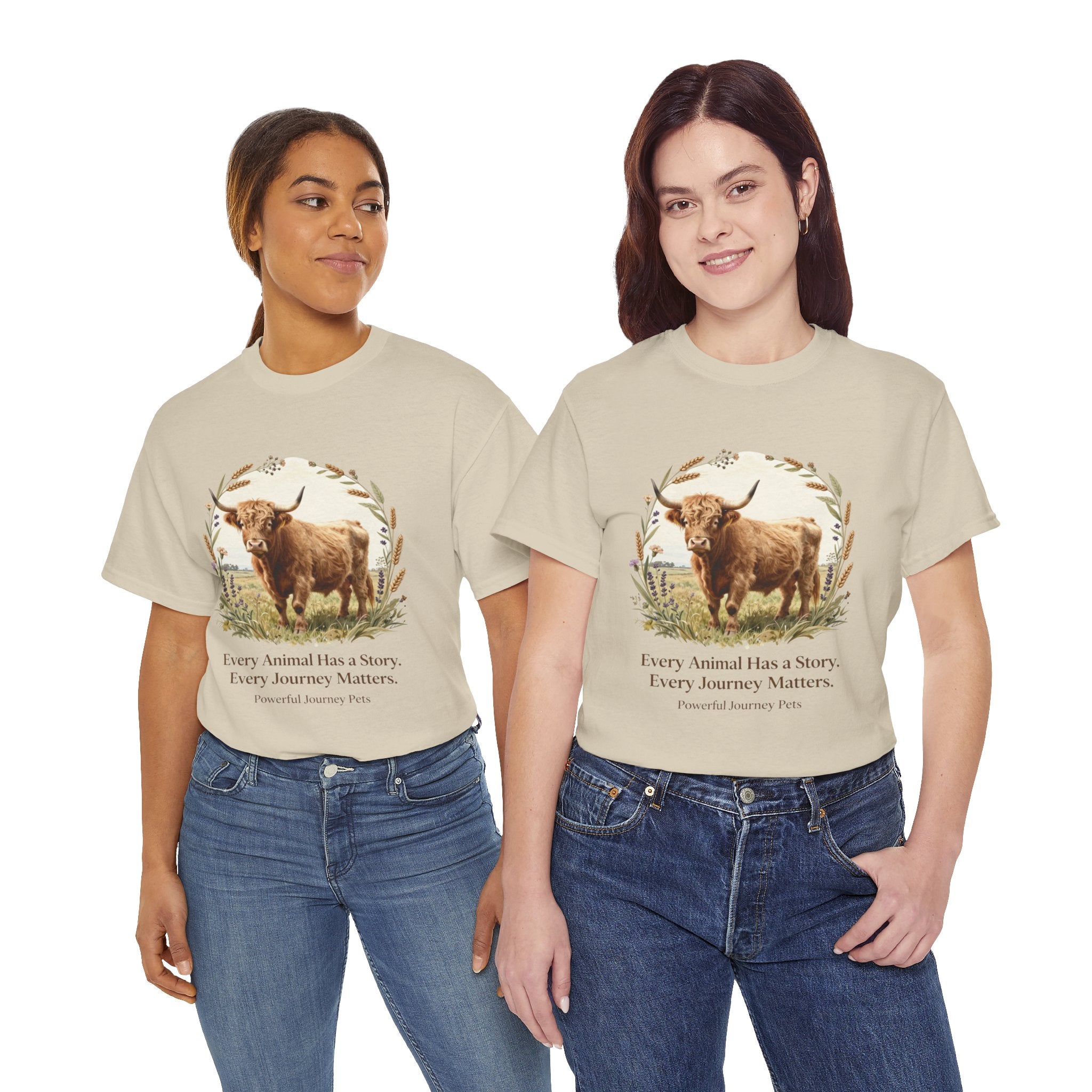 Animal Rescue Tee - Unisex Heavy Cotton Shirt 'Every Animal Has a Story, Every Journey Matters'