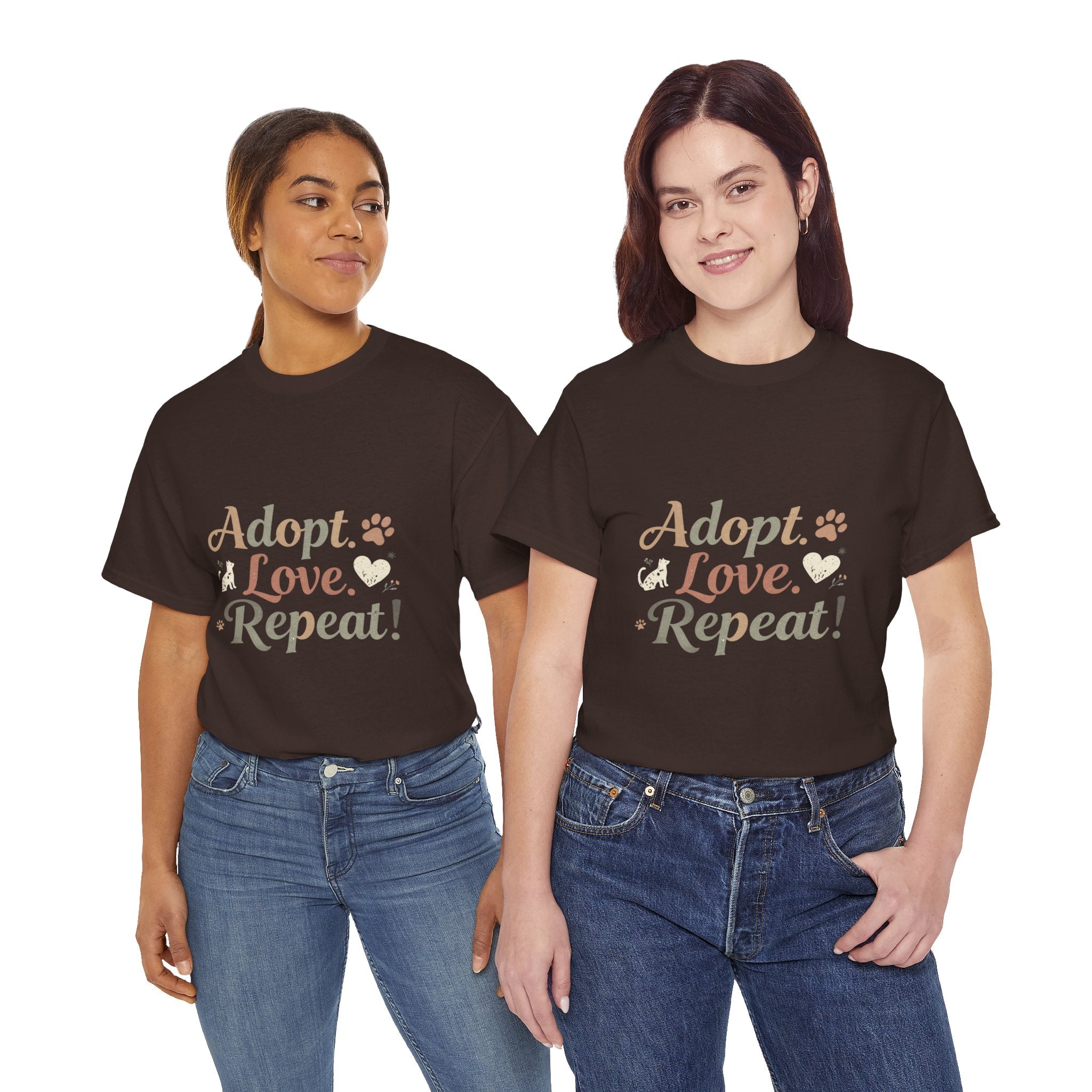 Adopt Love Repeat Rescue Pet Adoption T-Shirt