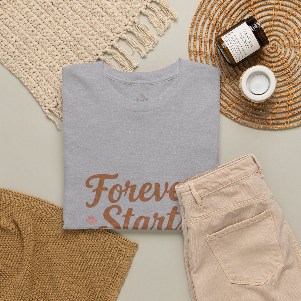 Adoption Love T-Shirt — "Forever Starts With Adoption" Pet Rescue Tee