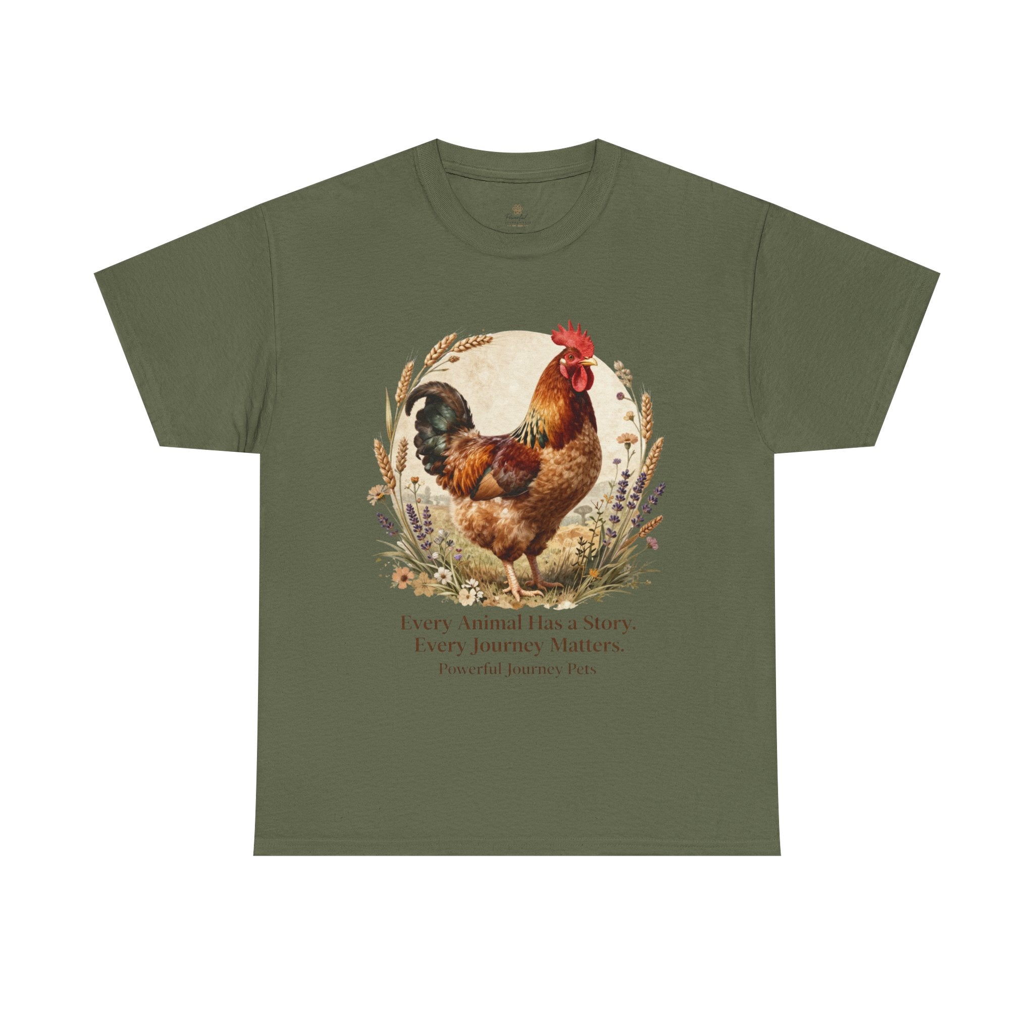 Rooster Illustration Tee - Inspirational Farm Animal T-Shirt