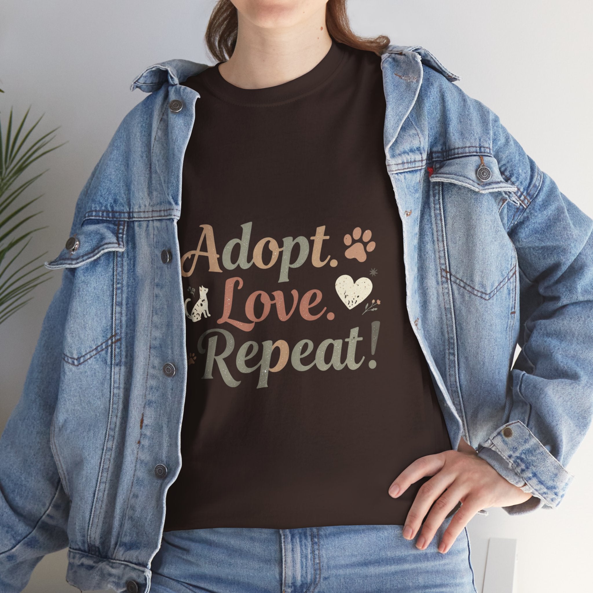 Adopt Love Repeat Rescue Pet Adoption T-Shirt