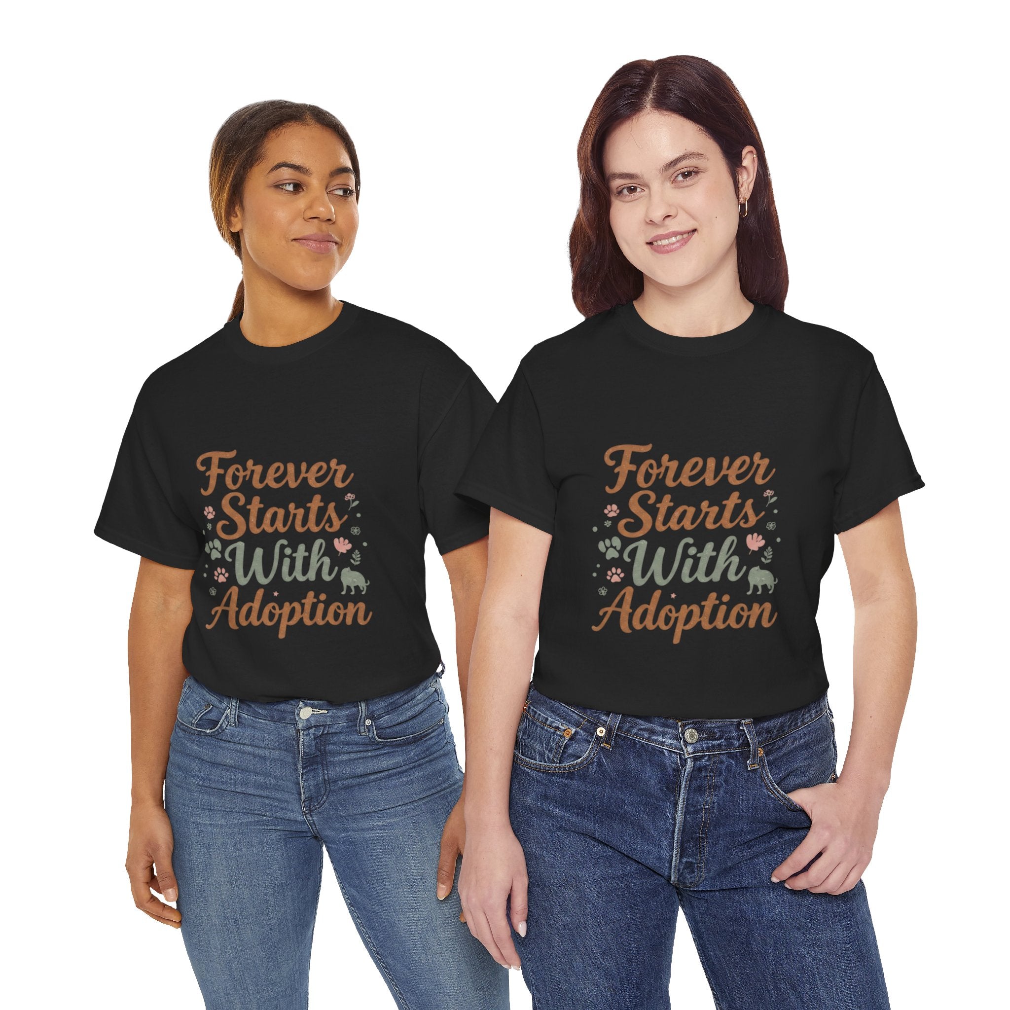 Adoption Love T-Shirt — "Forever Starts With Adoption" Pet Rescue Tee