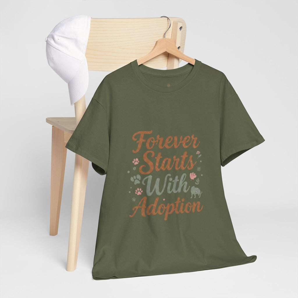 Adoption Love T-Shirt — "Forever Starts With Adoption" Pet Rescue Tee