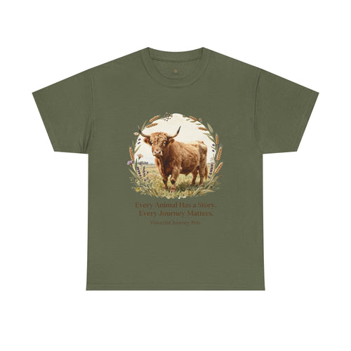Animal Rescue Tee - Unisex Heavy Cotton Shirt 'Every Animal Has a Story, Every Journey Matters'
