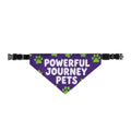 Clip-On Pet Bandana — "Powerful Journey Pets" Purple Paw-Print Dog Bandana