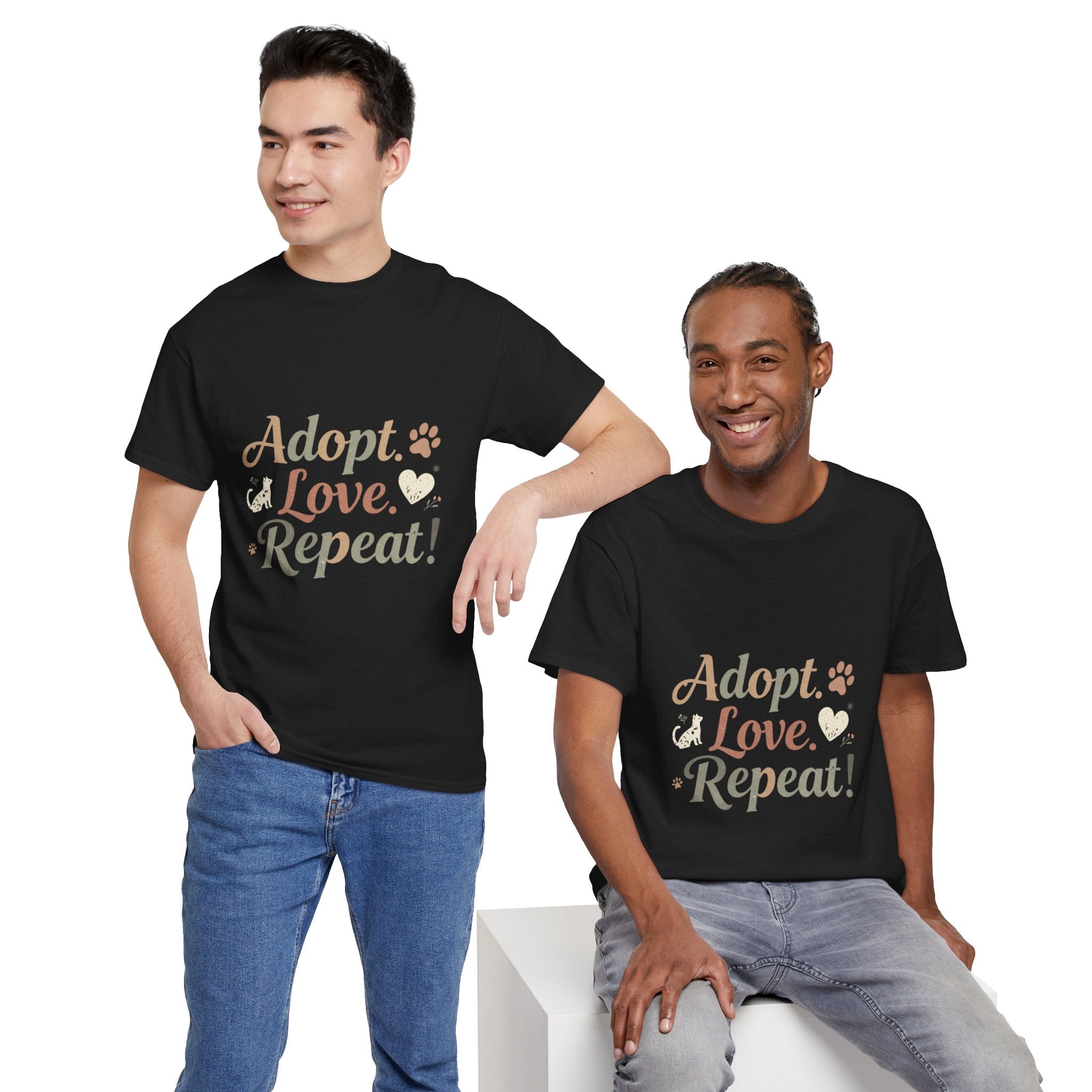 Adopt Love Repeat Rescue Pet Adoption T-Shirt
