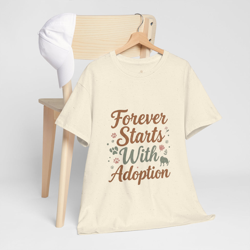 Adoption Love T-Shirt — "Forever Starts With Adoption" Pet Rescue Tee