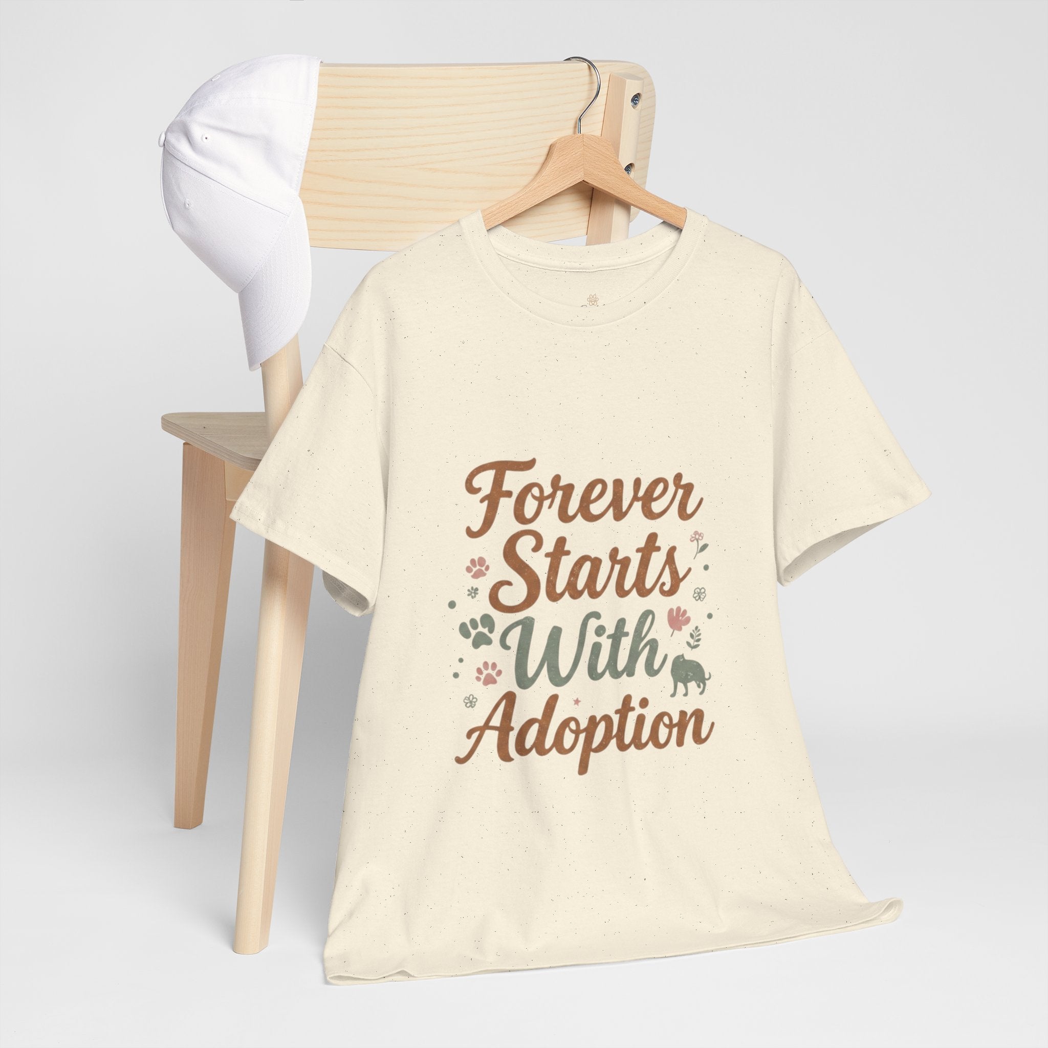 Adoption Love T-Shirt — "Forever Starts With Adoption" Pet Rescue Tee